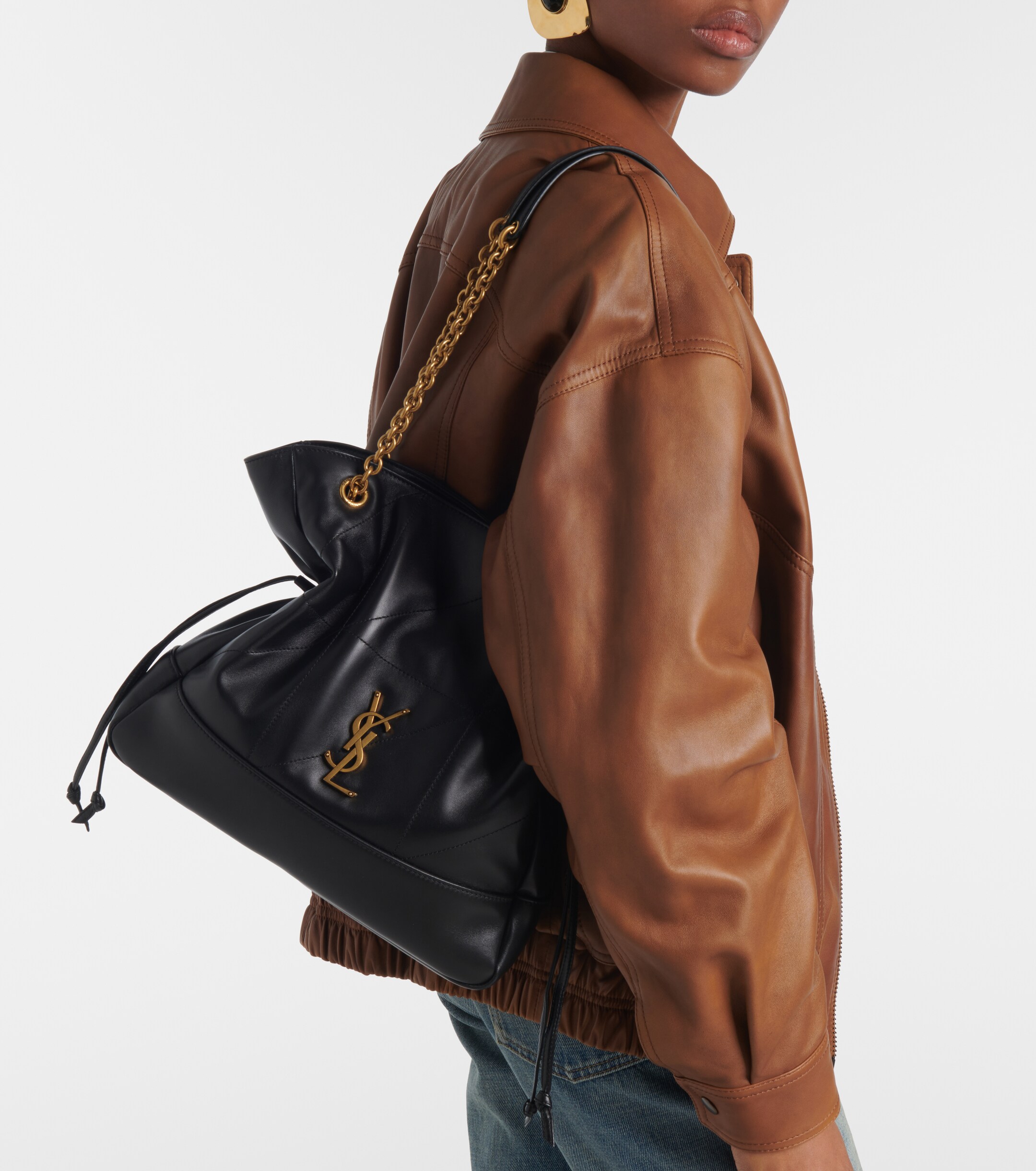 Saint Laurent Jamie Shopping Small leather tote bag