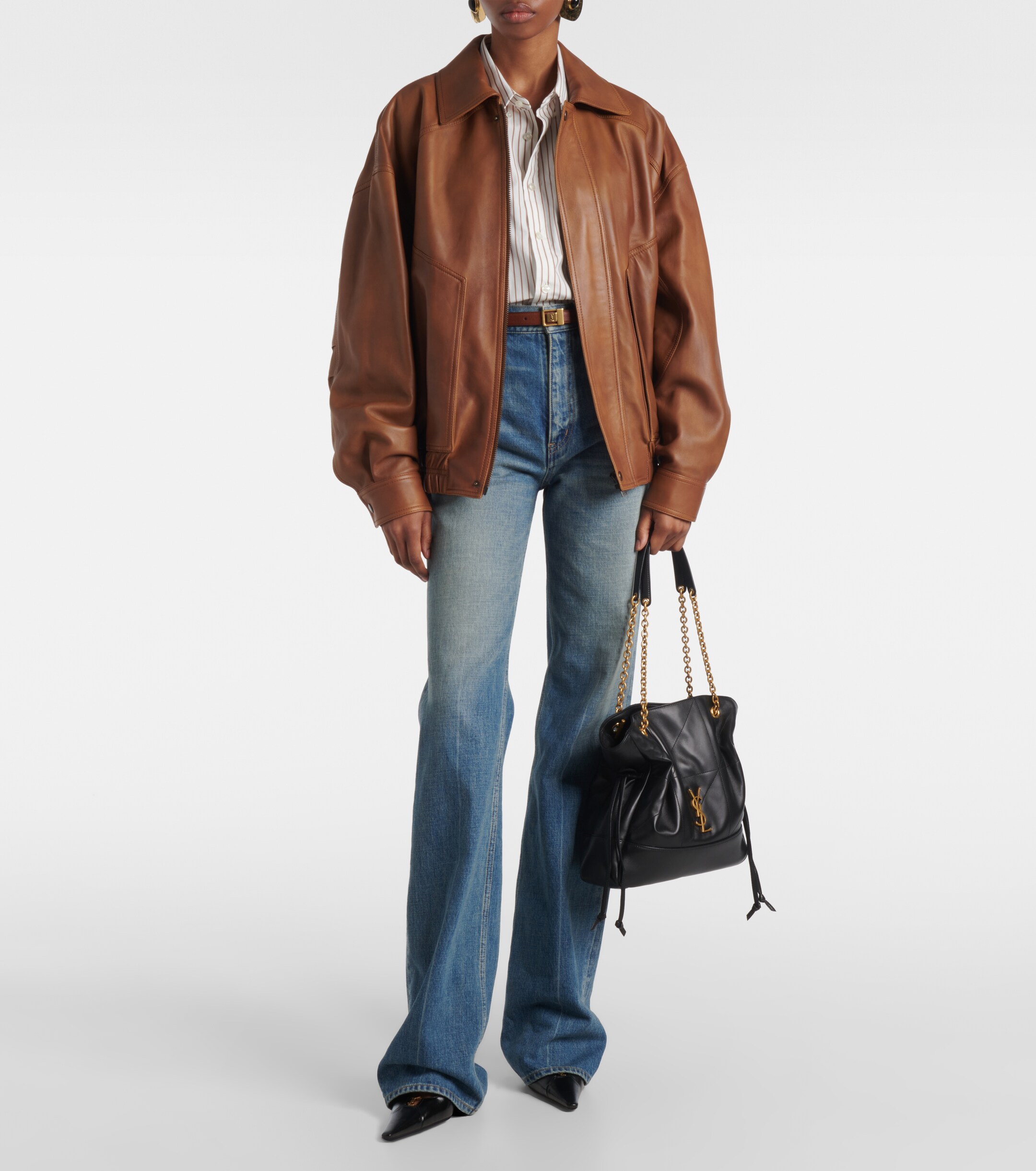 Saint Laurent Jamie Shopping Small leather tote bag