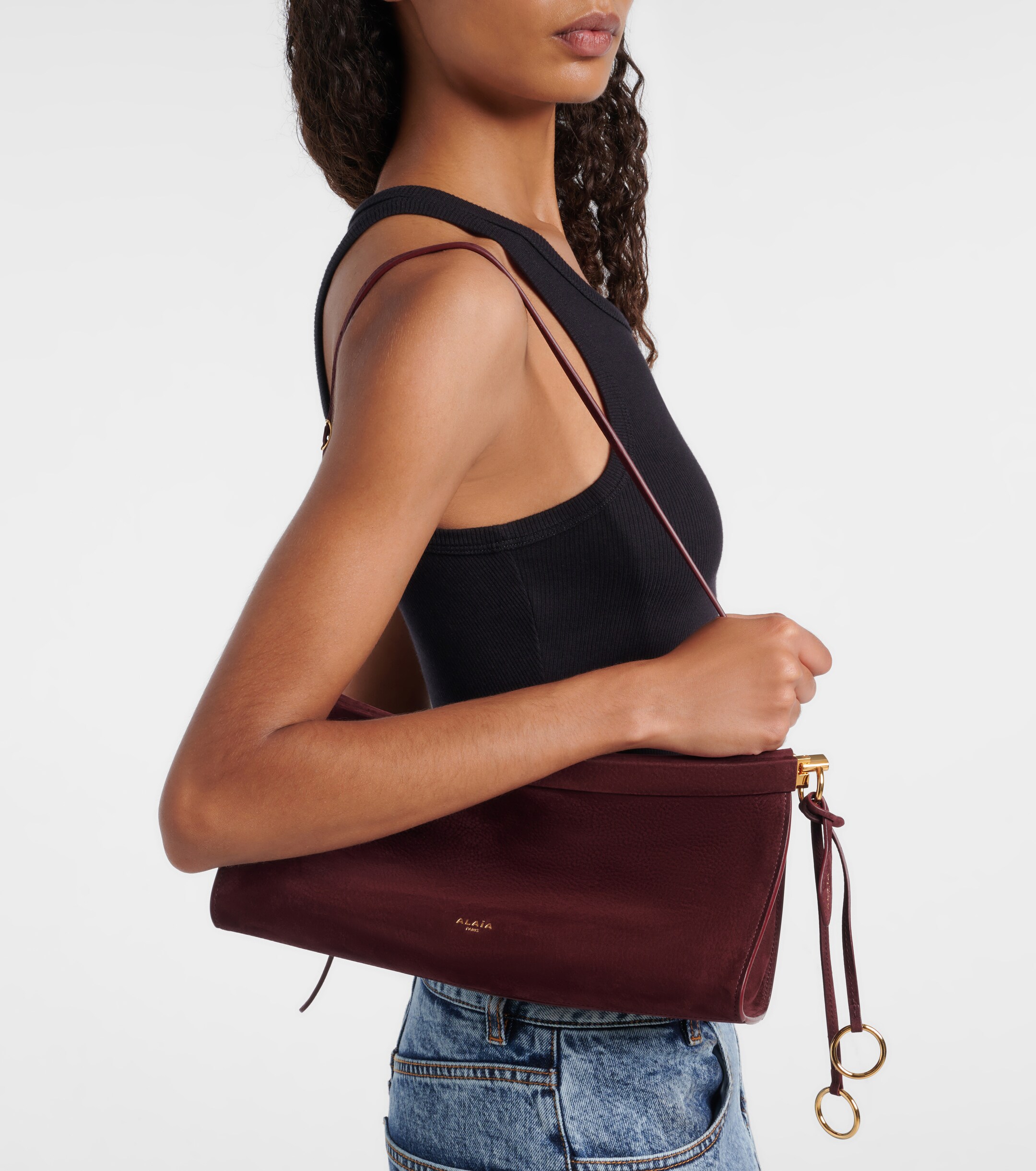 Alaïa Le Click Medium suede shoulder bag