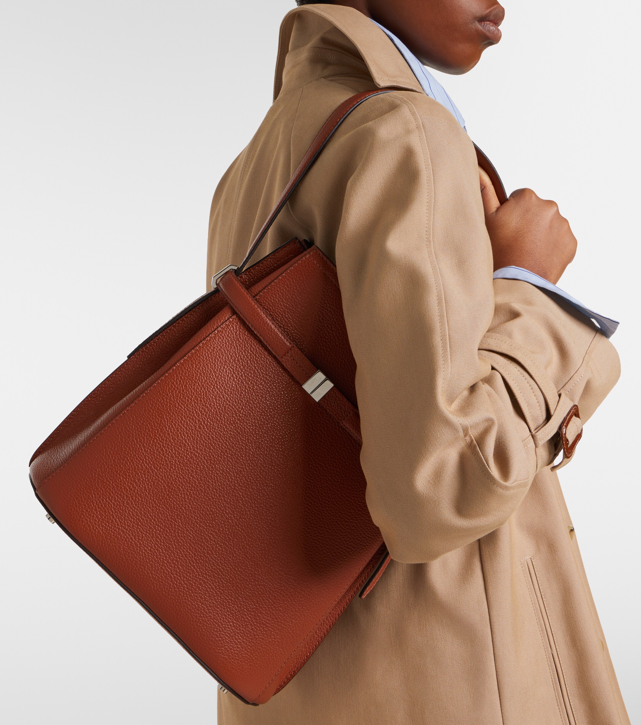 TOTEME Belted leather tote bag