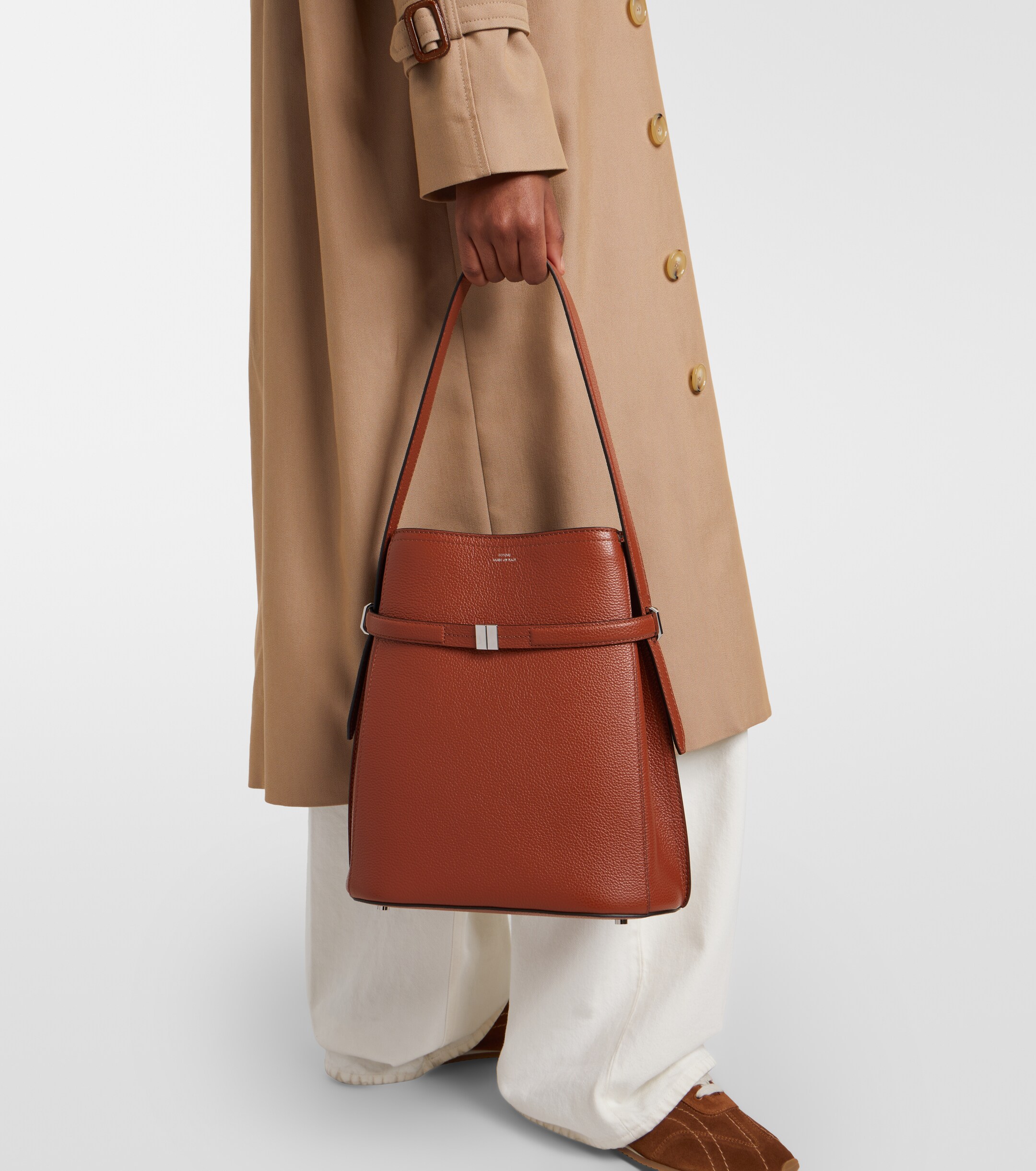 TOTEME Belted leather tote bag