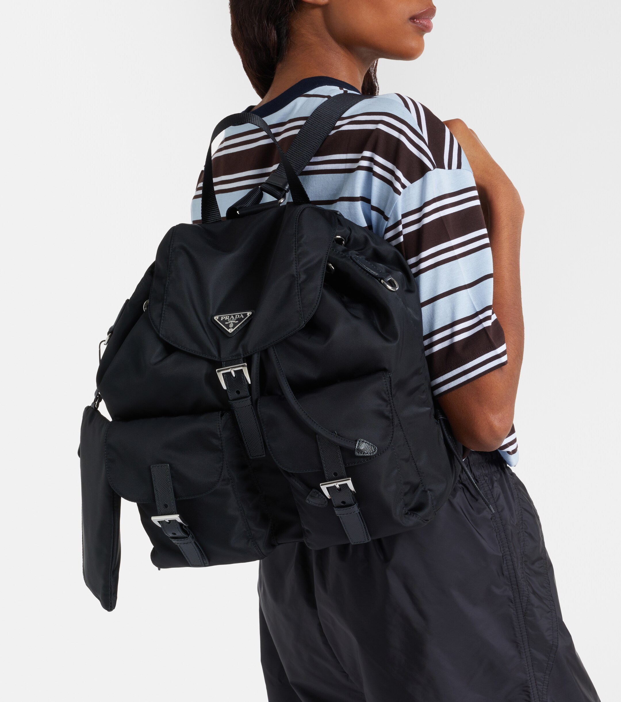 Prada Re-Nylon Medium leather-trimmed backpack