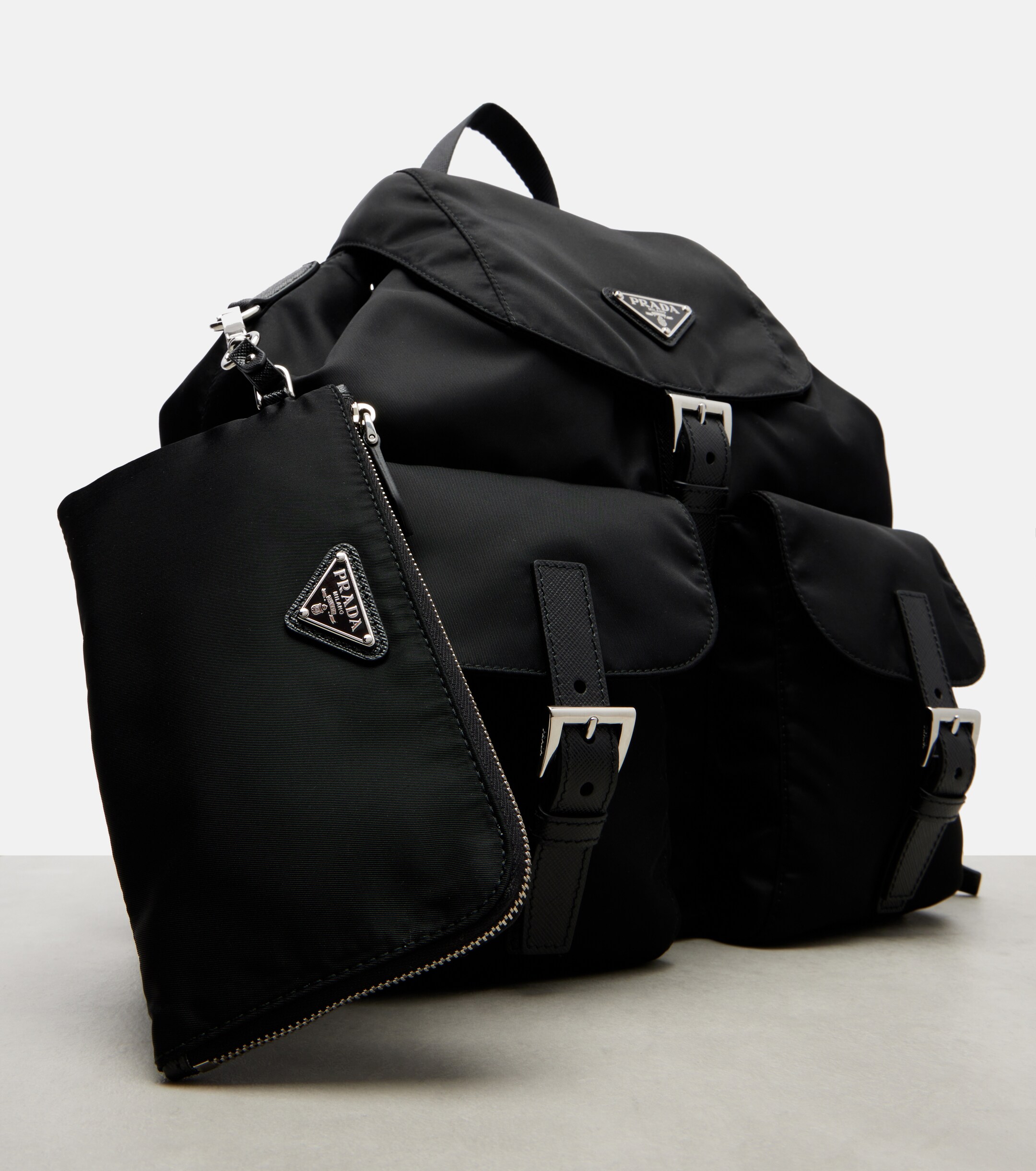 Prada Re-Nylon Medium leather-trimmed backpack
