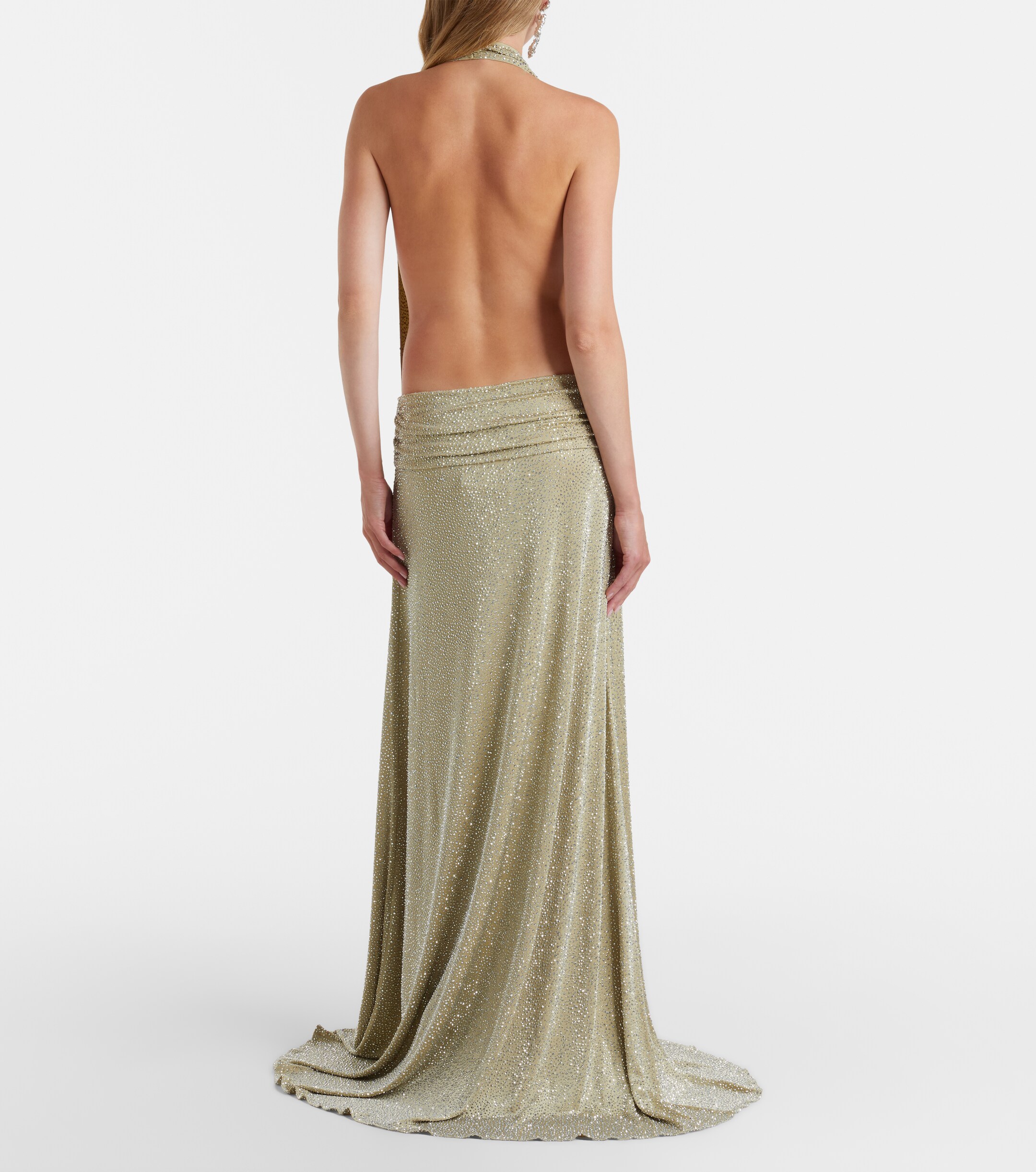 The New Arrivals Ilkyaz Ozel Embellished halterneck gown