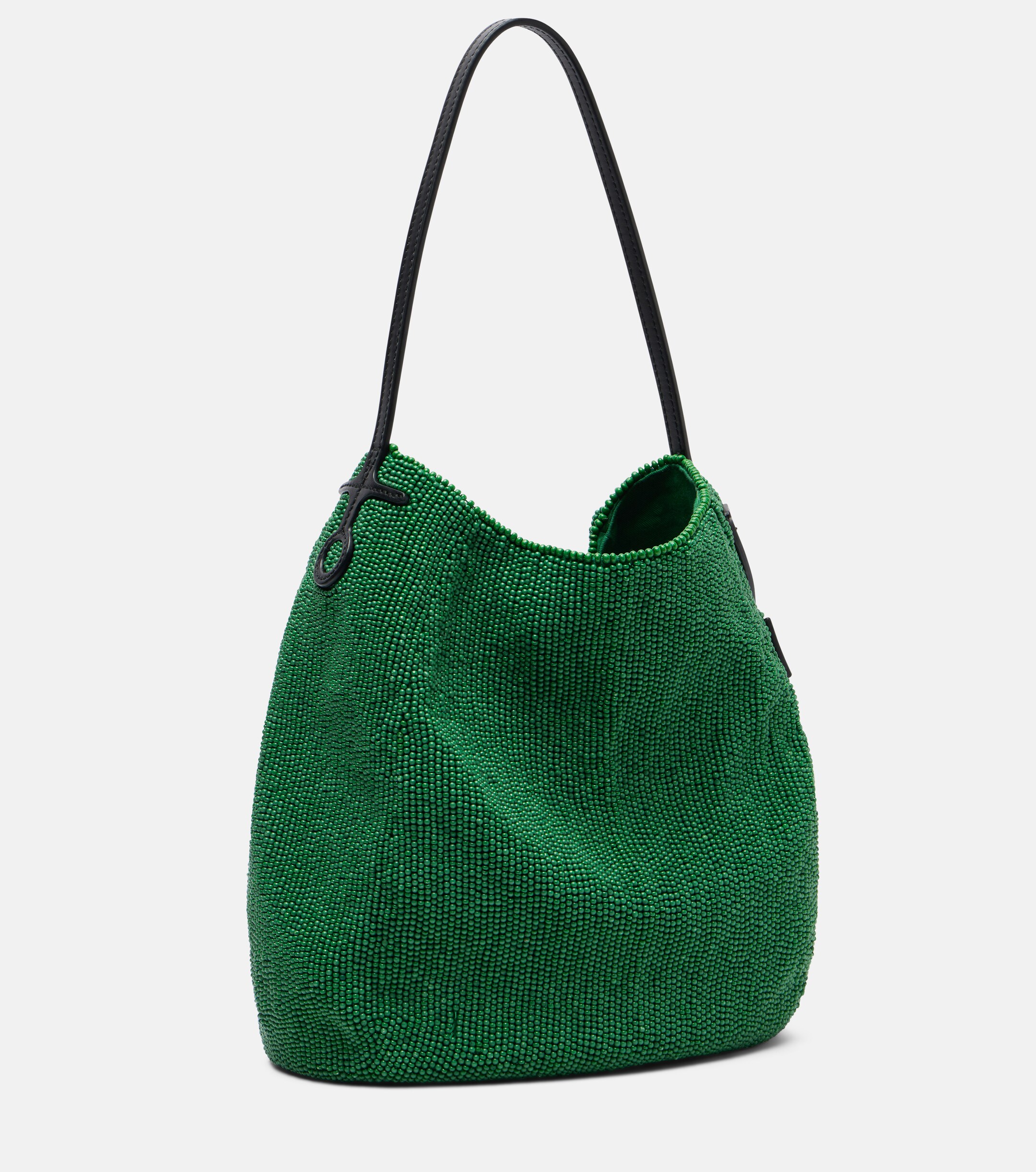 Jw Anderson Bulb Small beaded leather-trimmed shoulder bag