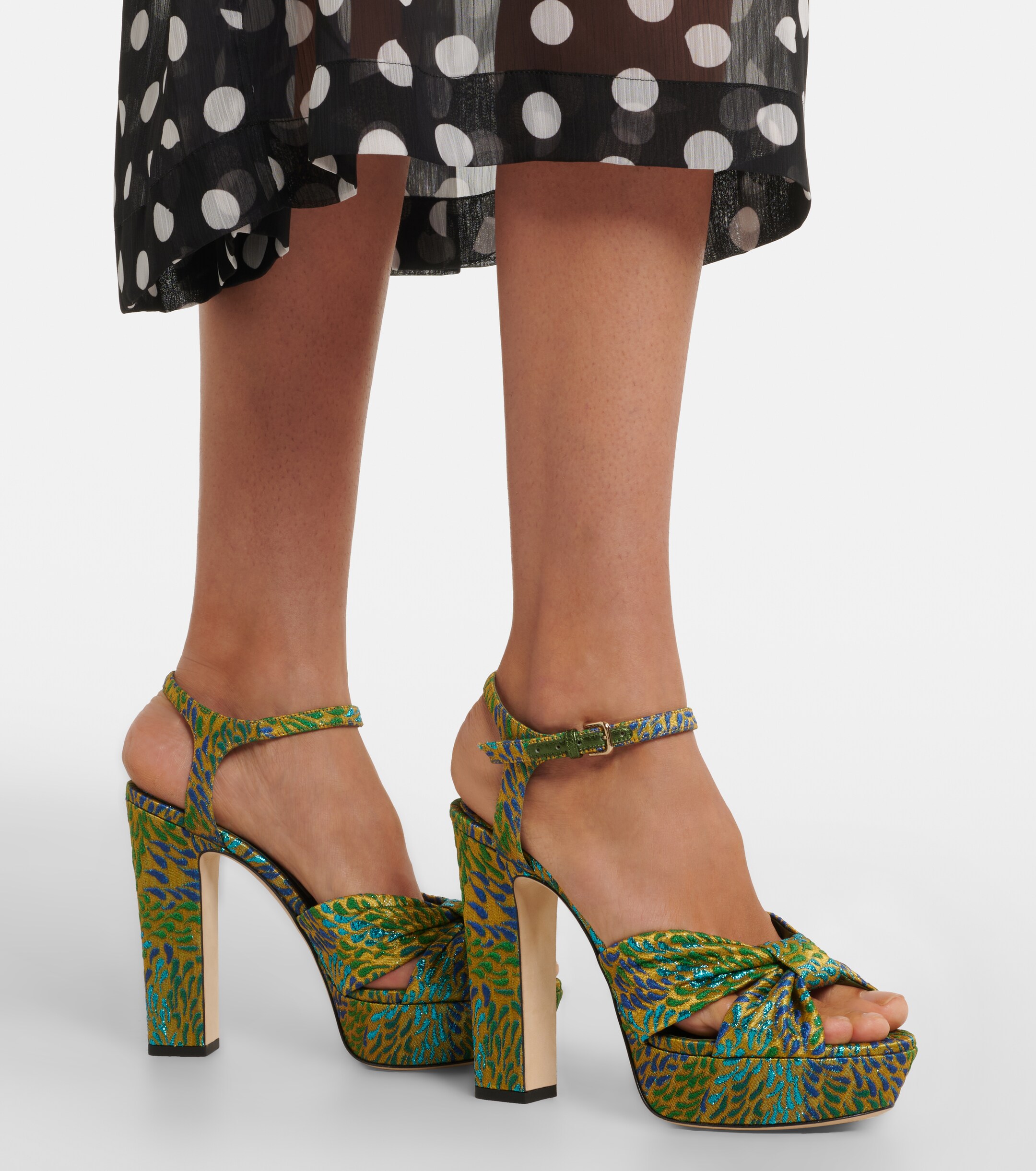 JIMMY CHOO Jimmy Choo Heloise brocade platform sandals