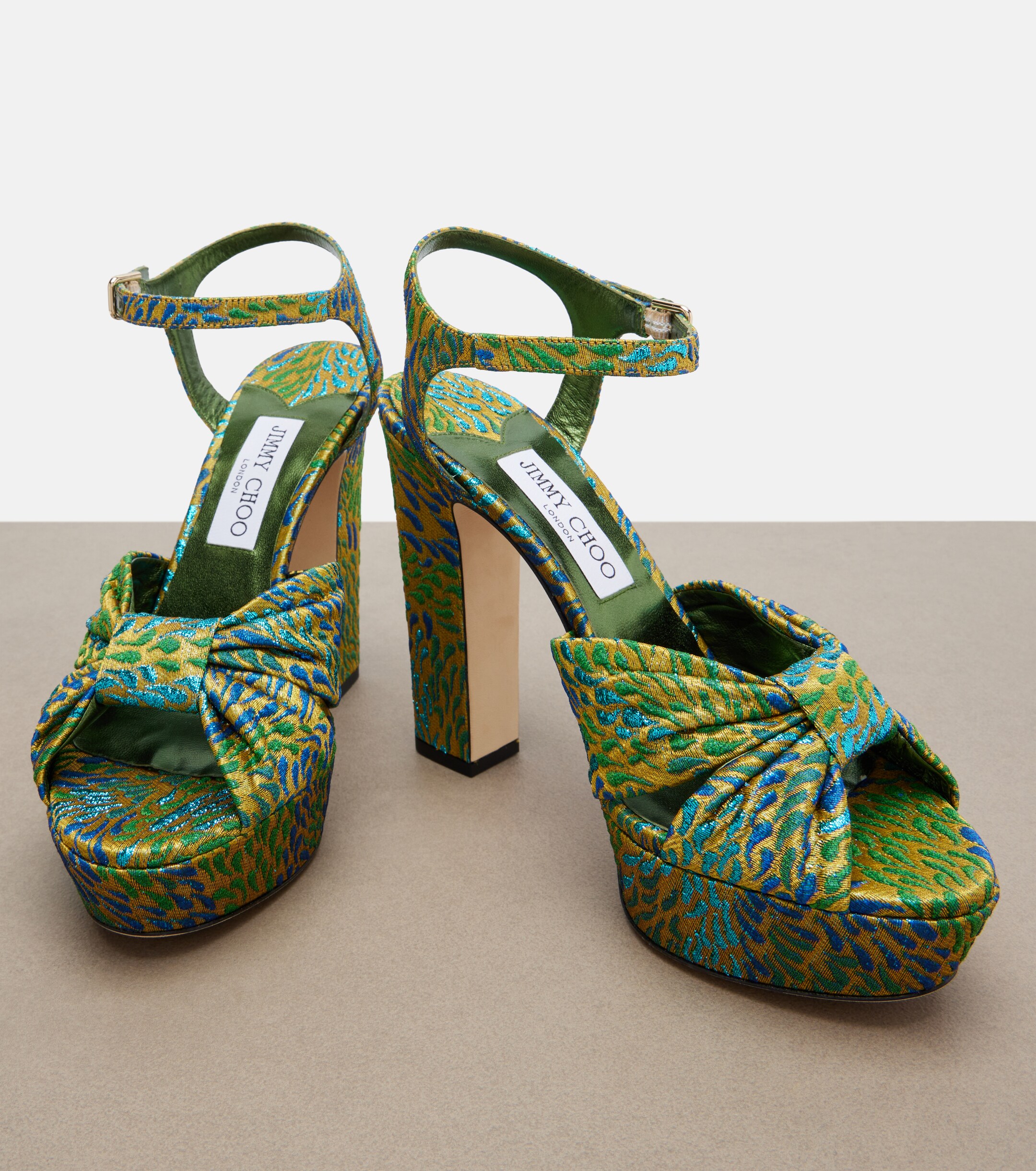 JIMMY CHOO Jimmy Choo Heloise brocade platform sandals