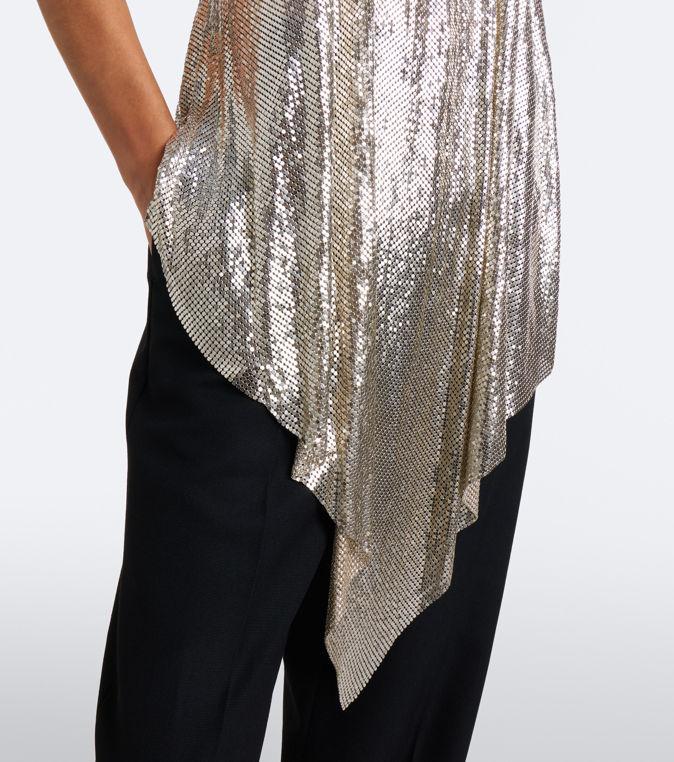 Stella McCartney Stella McCartney Asymmetric open-back chainmail top