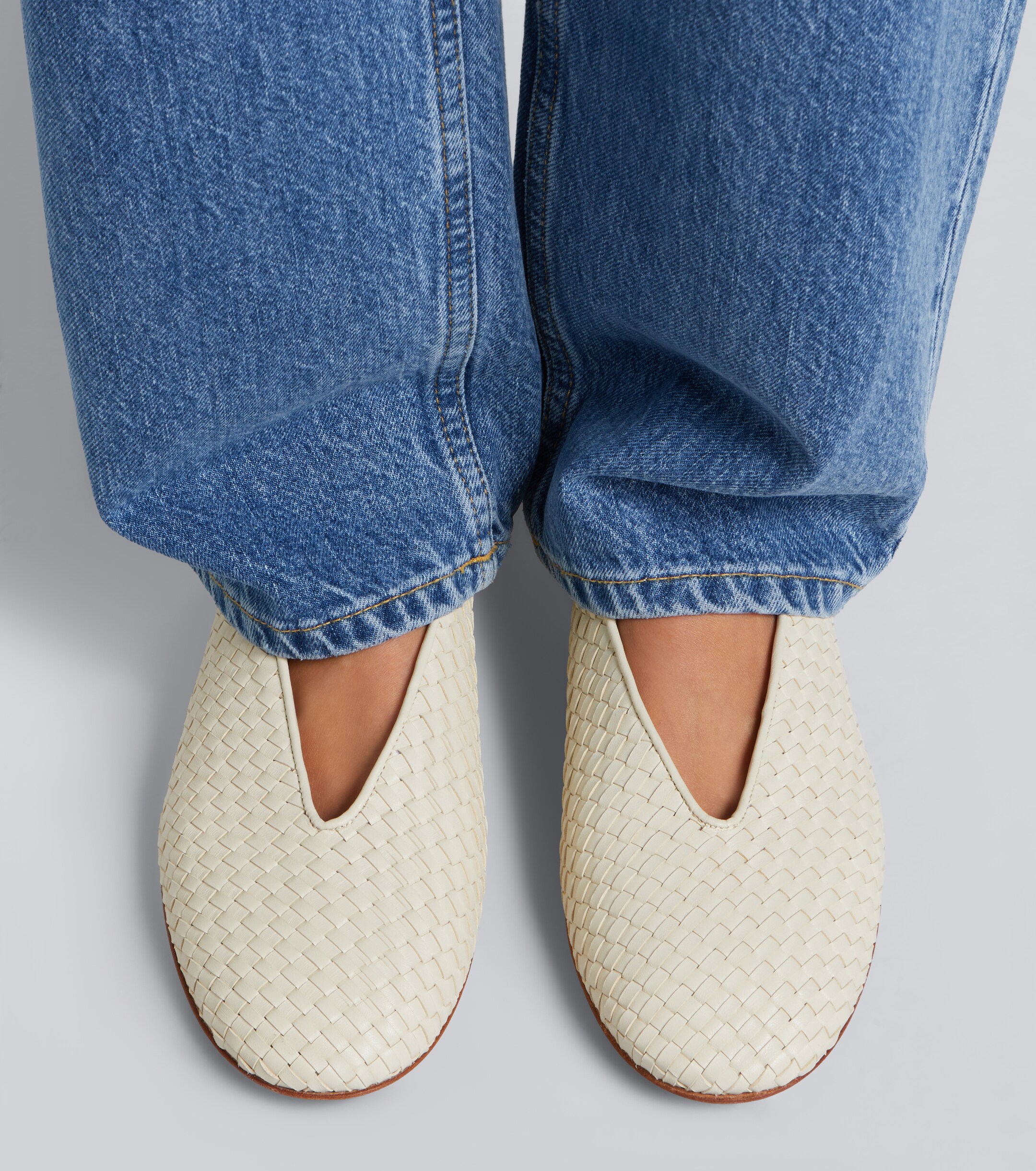 Bottega Veneta Bottega Veneta Rosa Intrecciato leather ballet flats