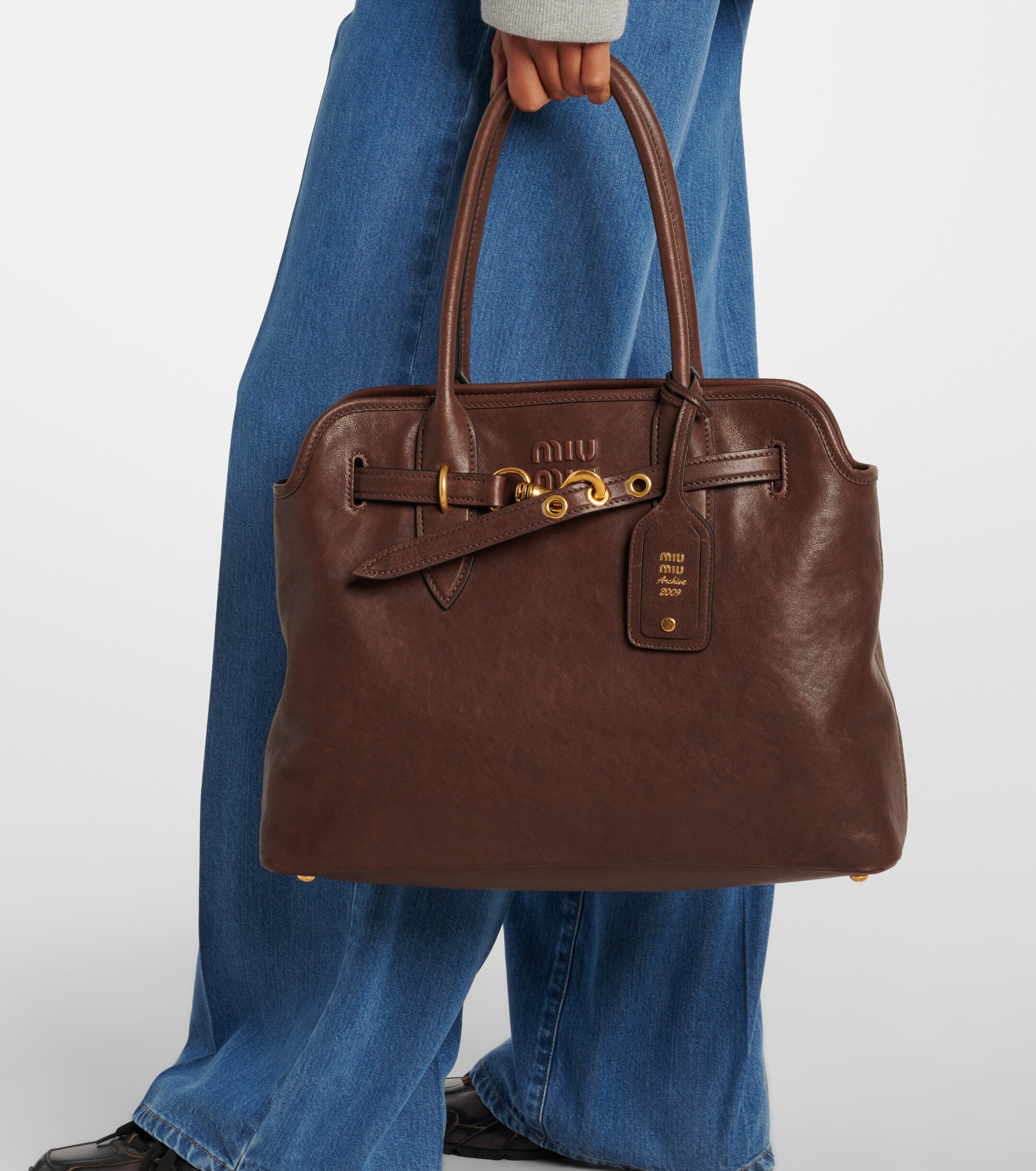 Miu Miu Adventure Large leather shoulder bag