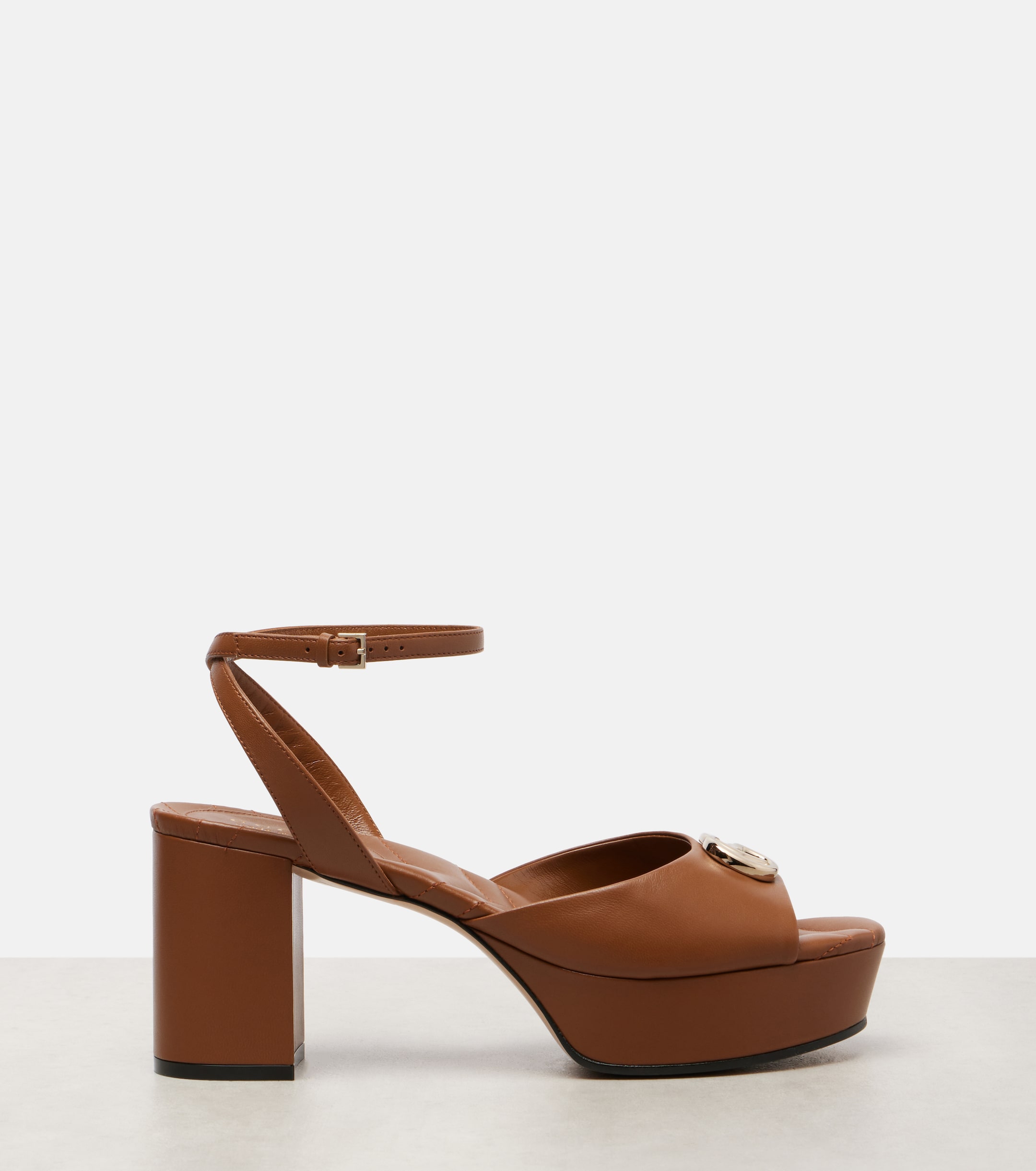 Gucci Double G leather platform sandals thumbnail