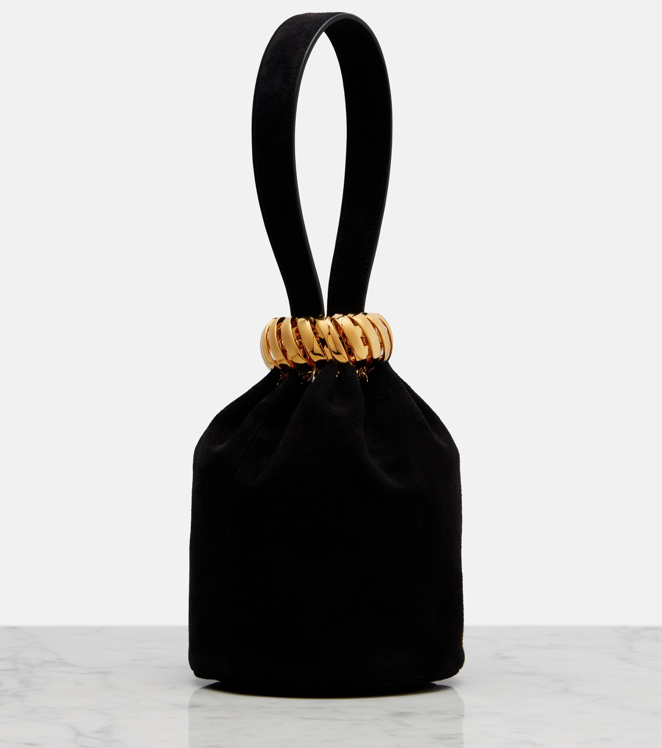 Alaïa Motion Mini embellished suede top-handle bag