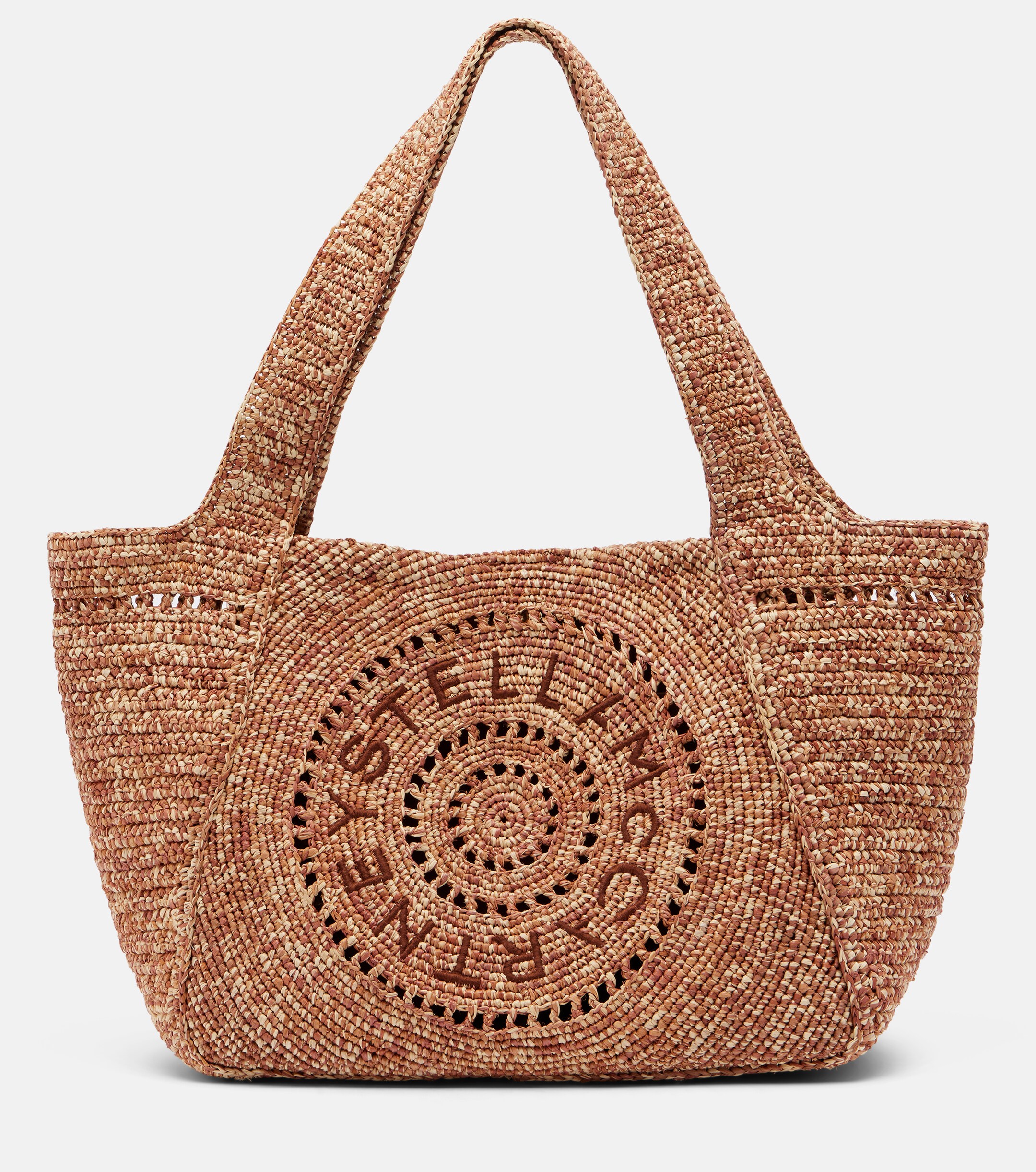 Stella McCartney Logo raffia tote bag