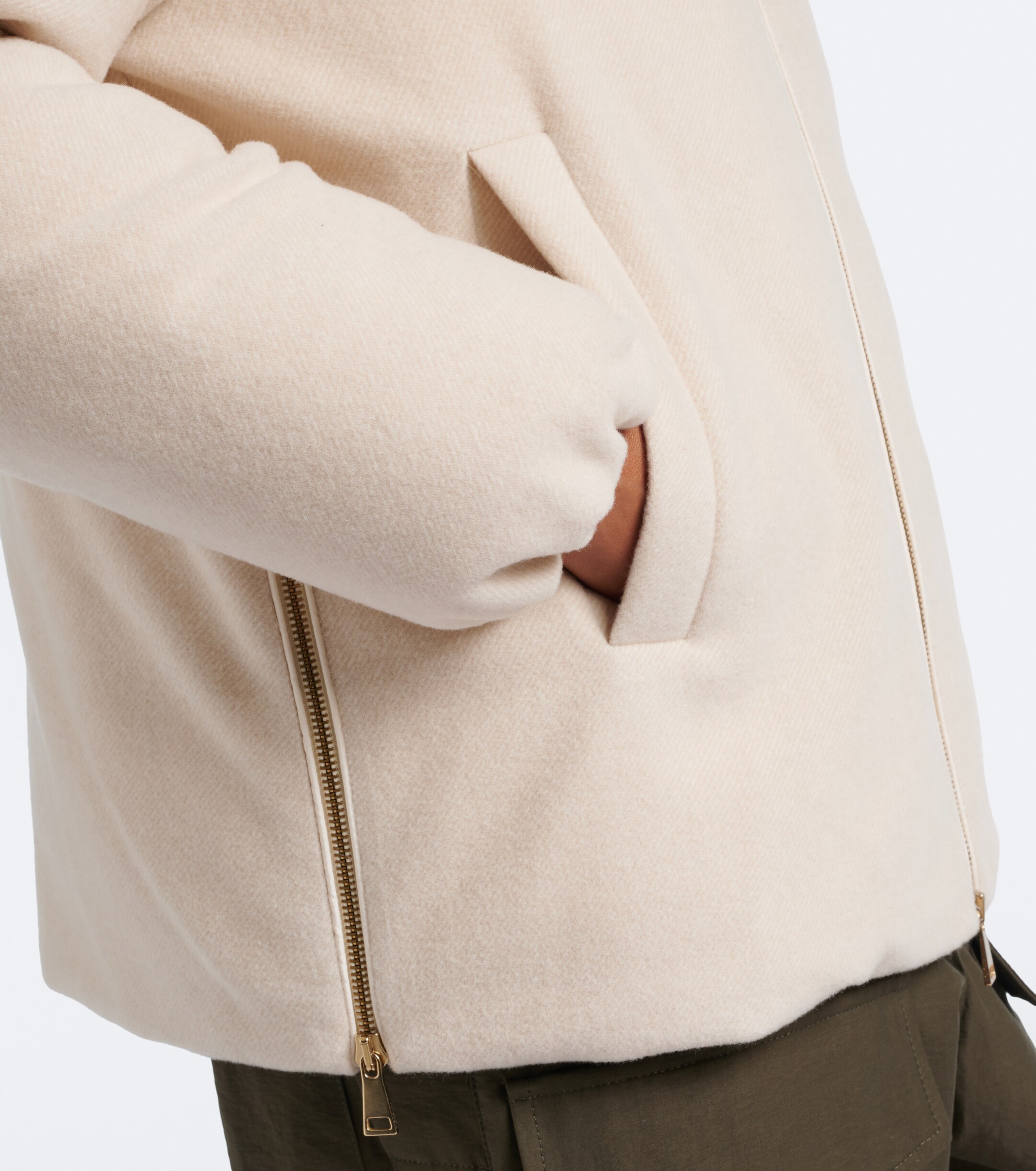 Moncler Moncler Vivante wool and cashmere down jacket