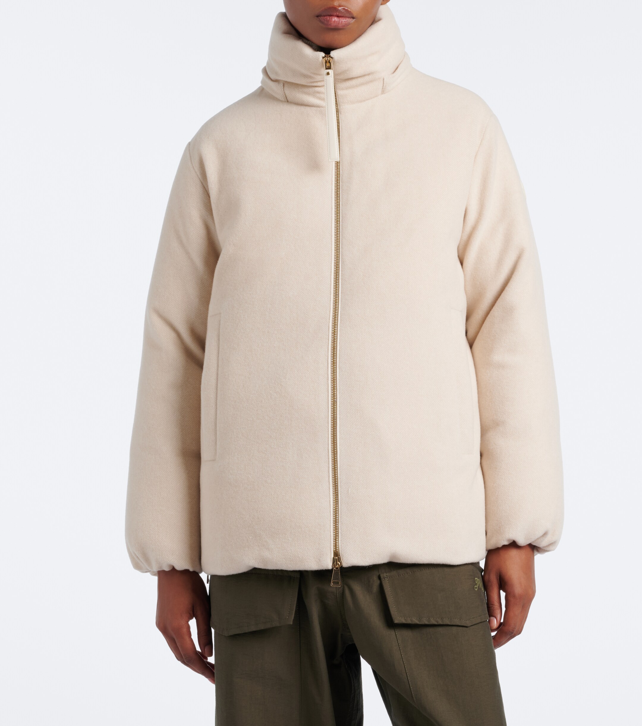 Moncler Moncler Vivante wool and cashmere down jacket