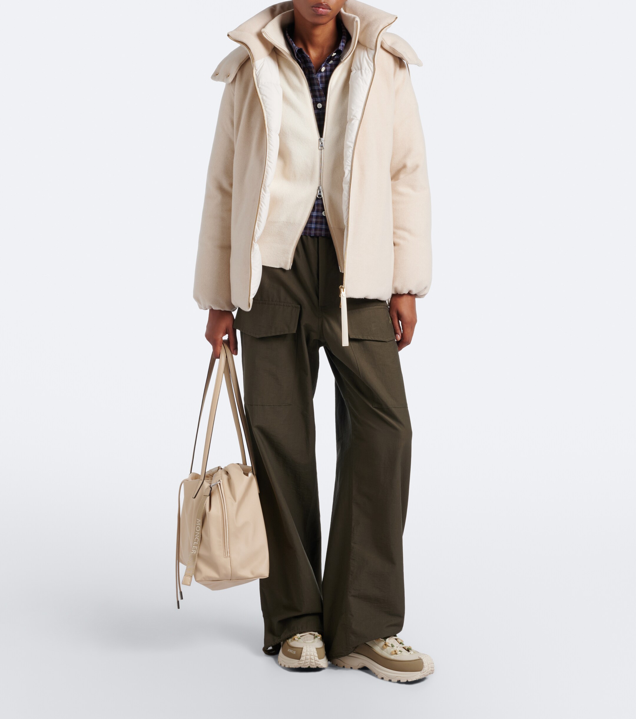 Moncler Moncler Vivante wool and cashmere down jacket