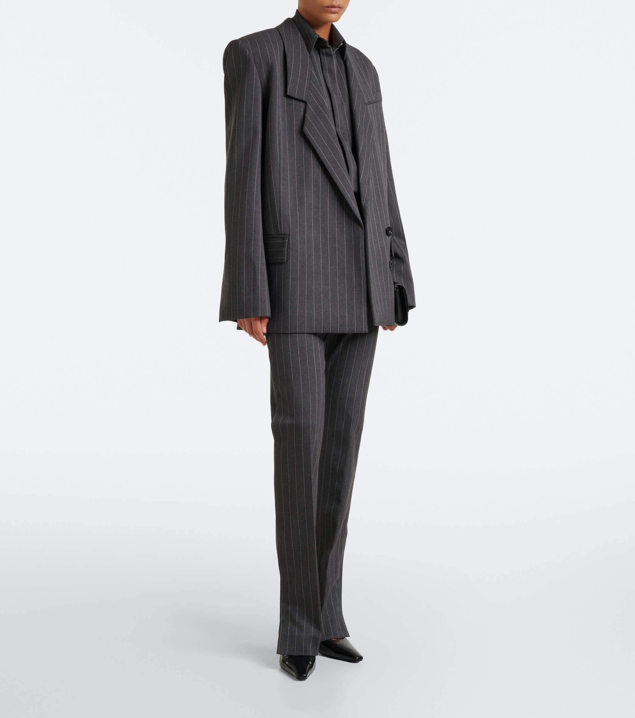 Sportmax Sportmax Oversized pinstriped wool-blend blazer