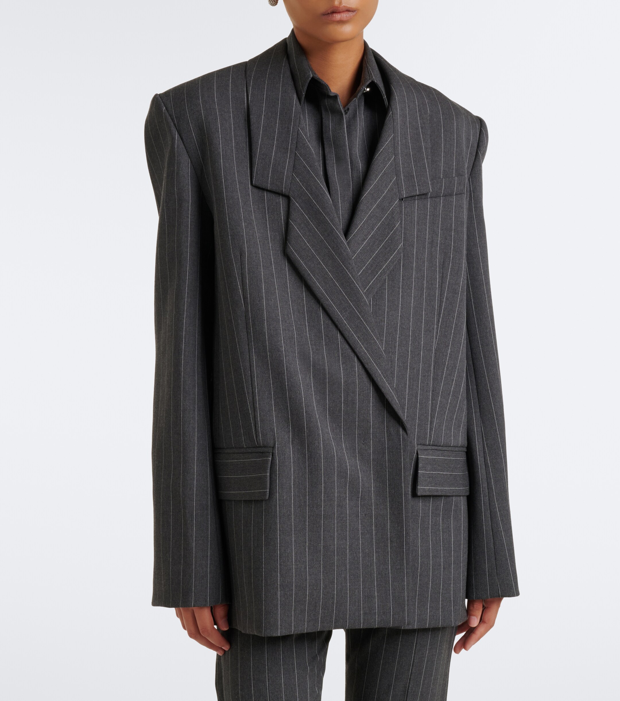 Sportmax Sportmax Oversized pinstriped wool-blend blazer