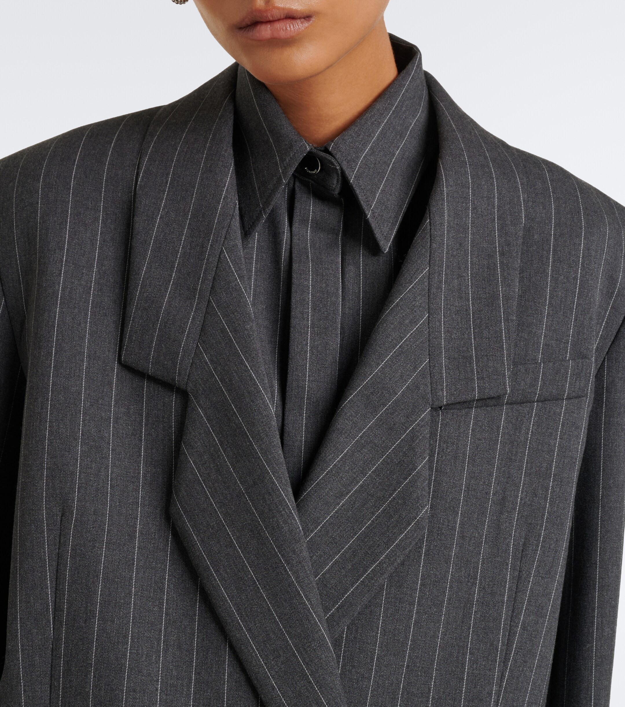 Sportmax Sportmax Oversized pinstriped wool-blend blazer