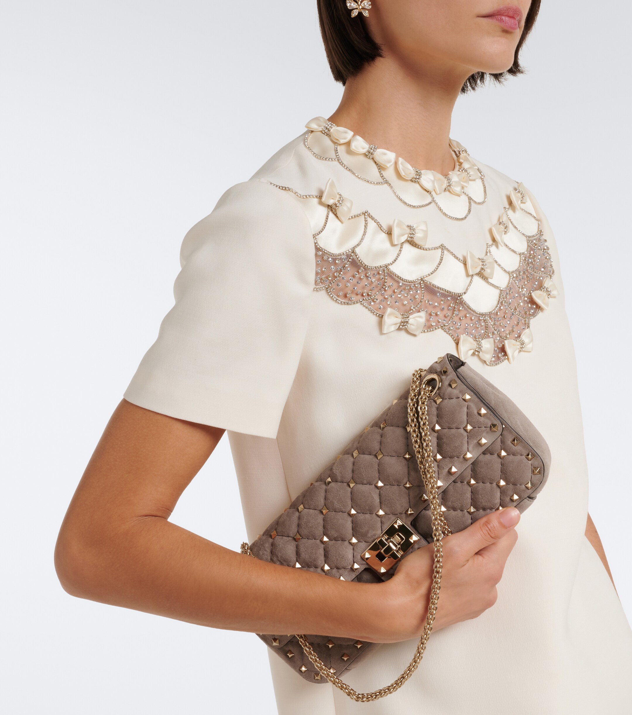 Valentino Garavani Rockstud Spike Small suede shoulder bag thumbnail