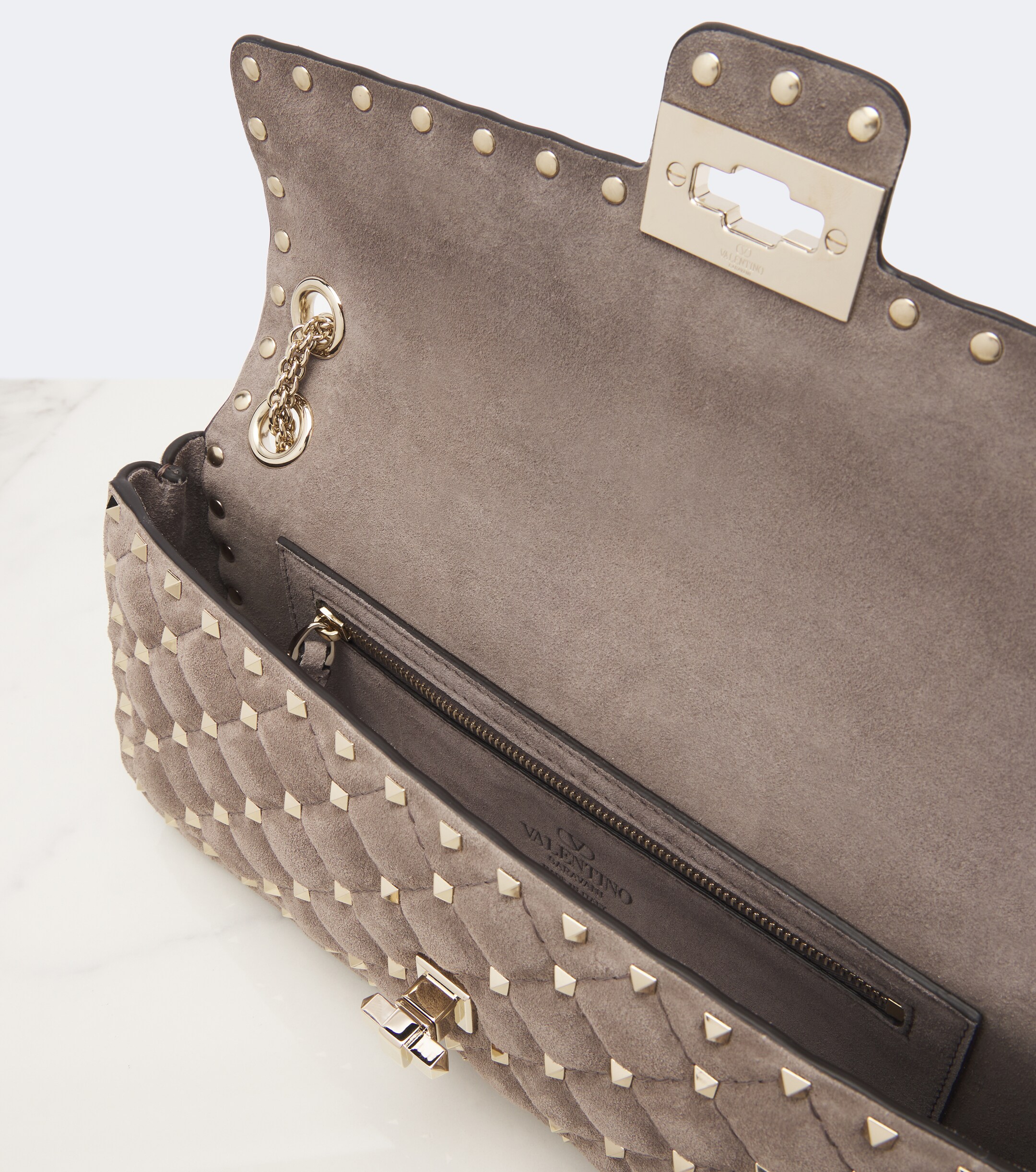 Valentino Garavani Rockstud Spike Small suede shoulder bag thumbnail