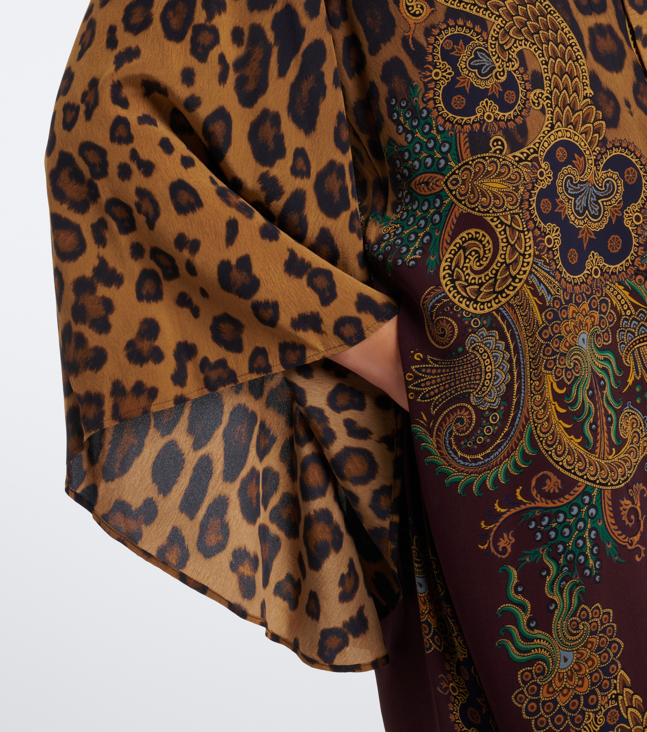 Etro Etro Leopard-print tie-neck silk maxi dress