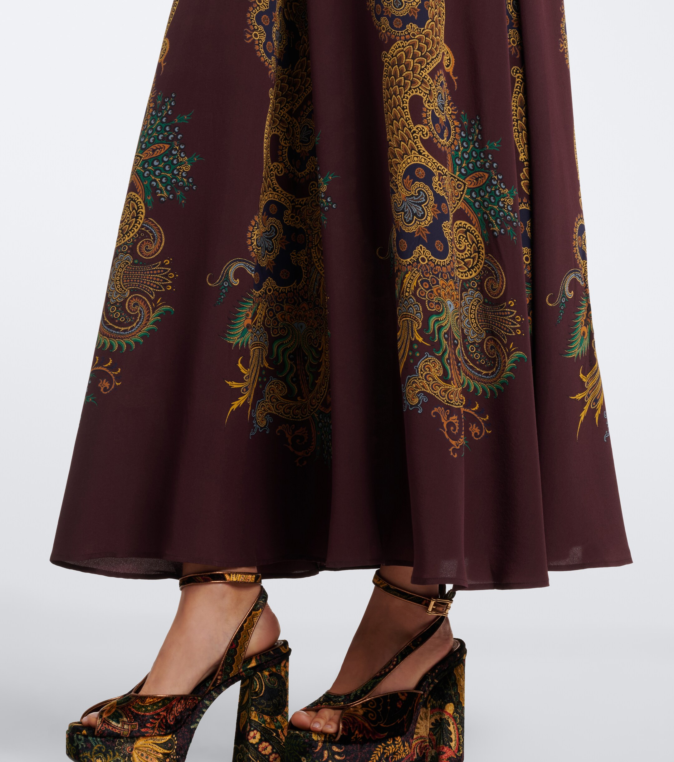 Etro Etro Leopard-print tie-neck silk maxi dress