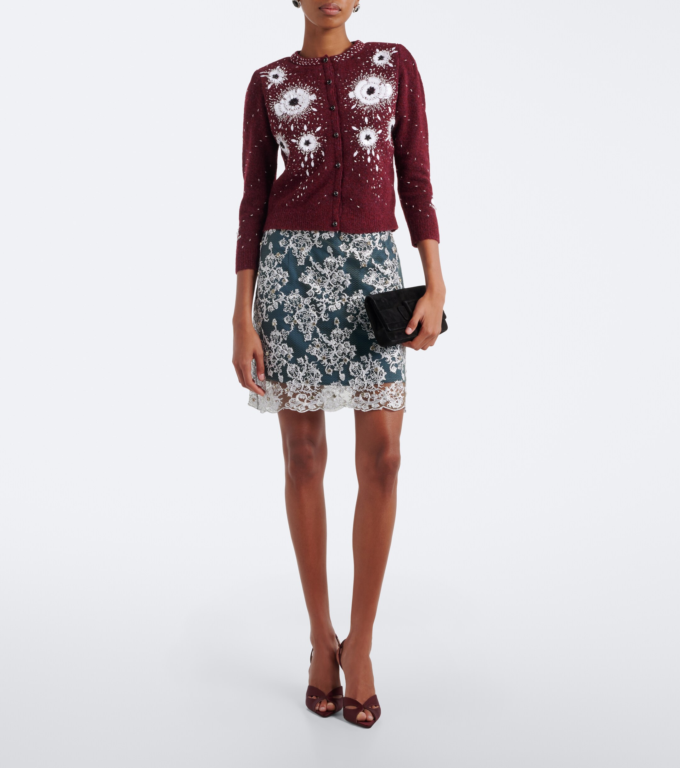 Jacques Wei Jacques Wei Embellished lace miniskirt