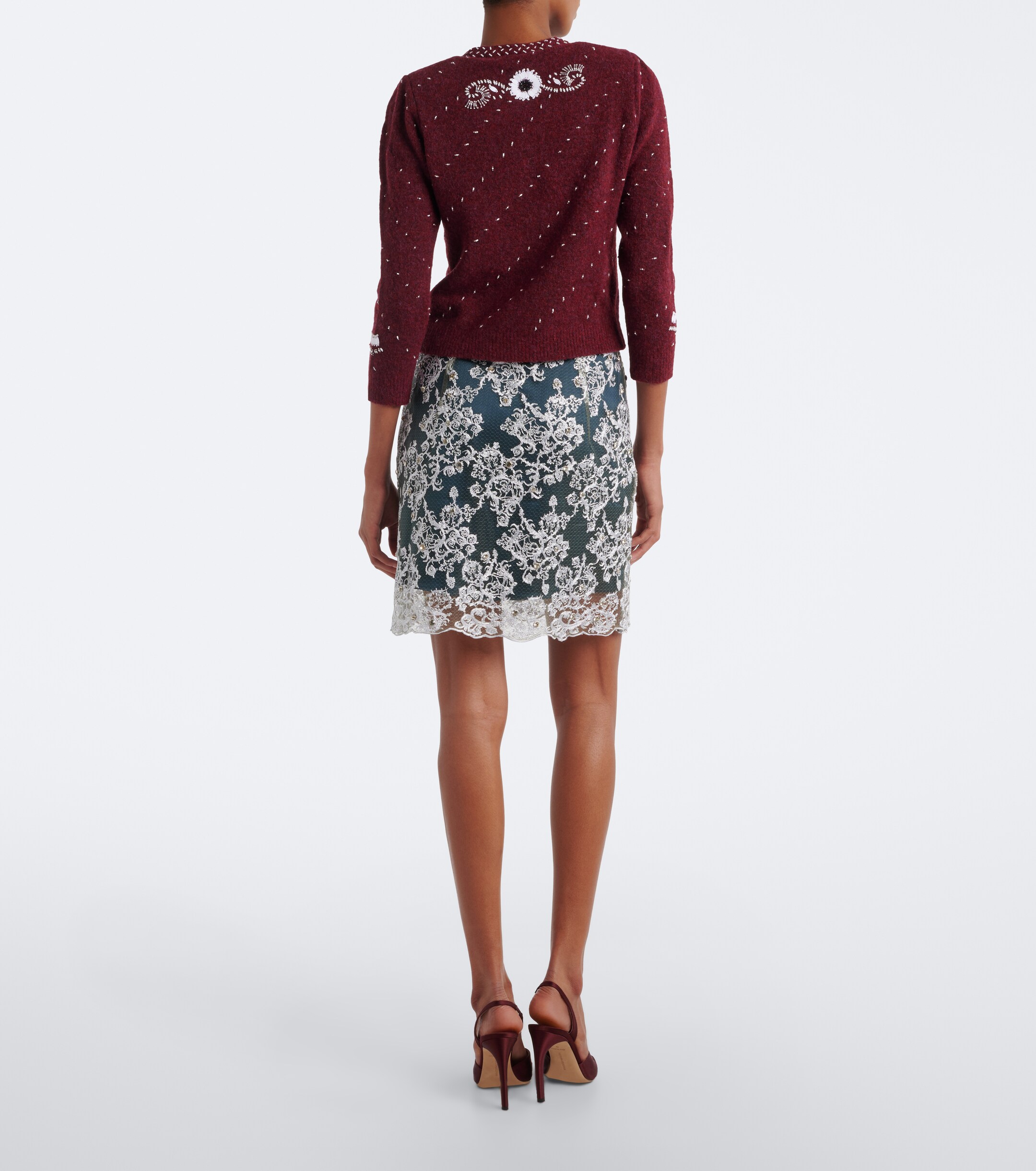 Jacques Wei Jacques Wei Embellished lace miniskirt