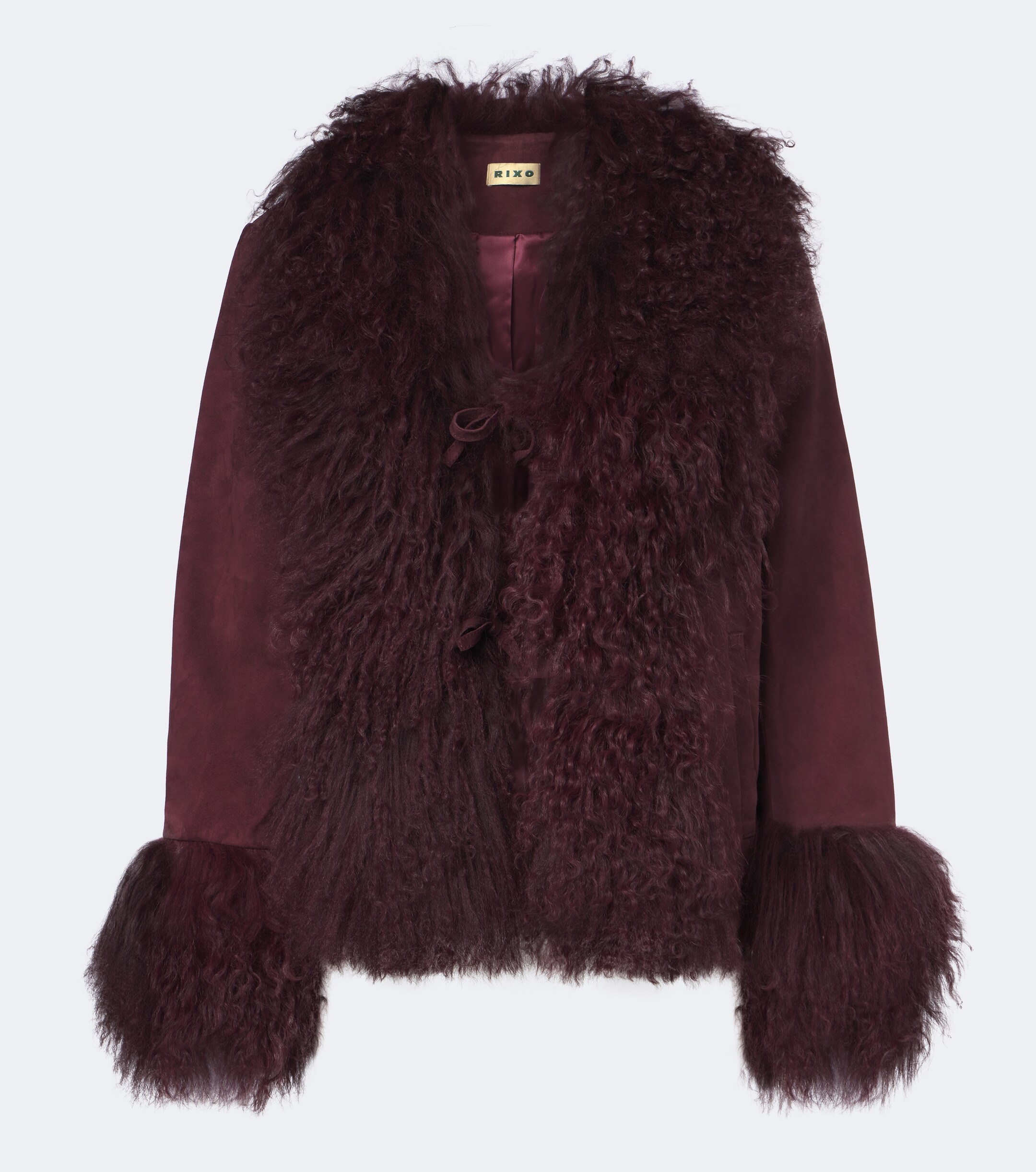 RIXO Rixo Sammy shearling-trimmed suede jacket