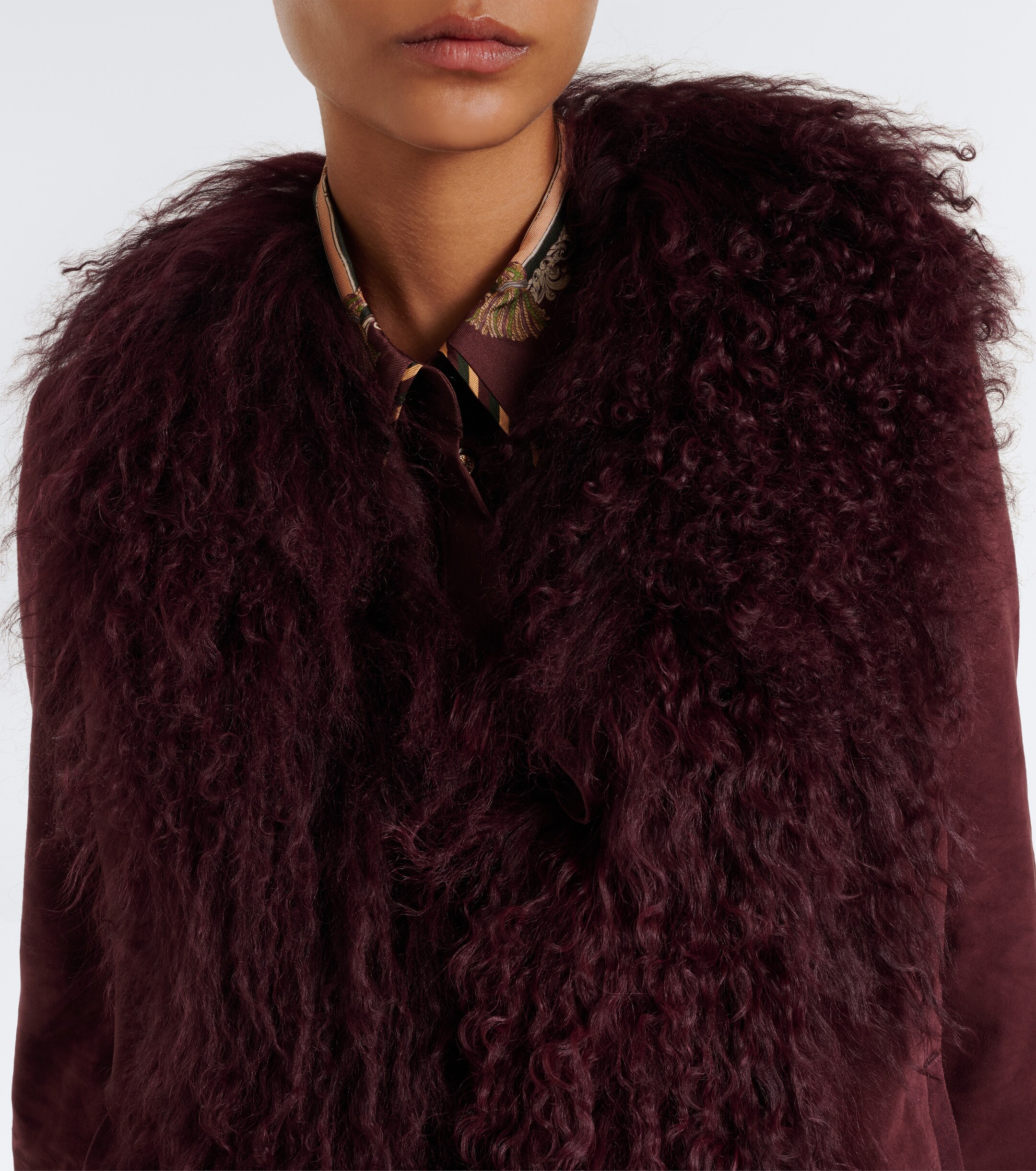 RIXO Rixo Sammy shearling-trimmed suede jacket