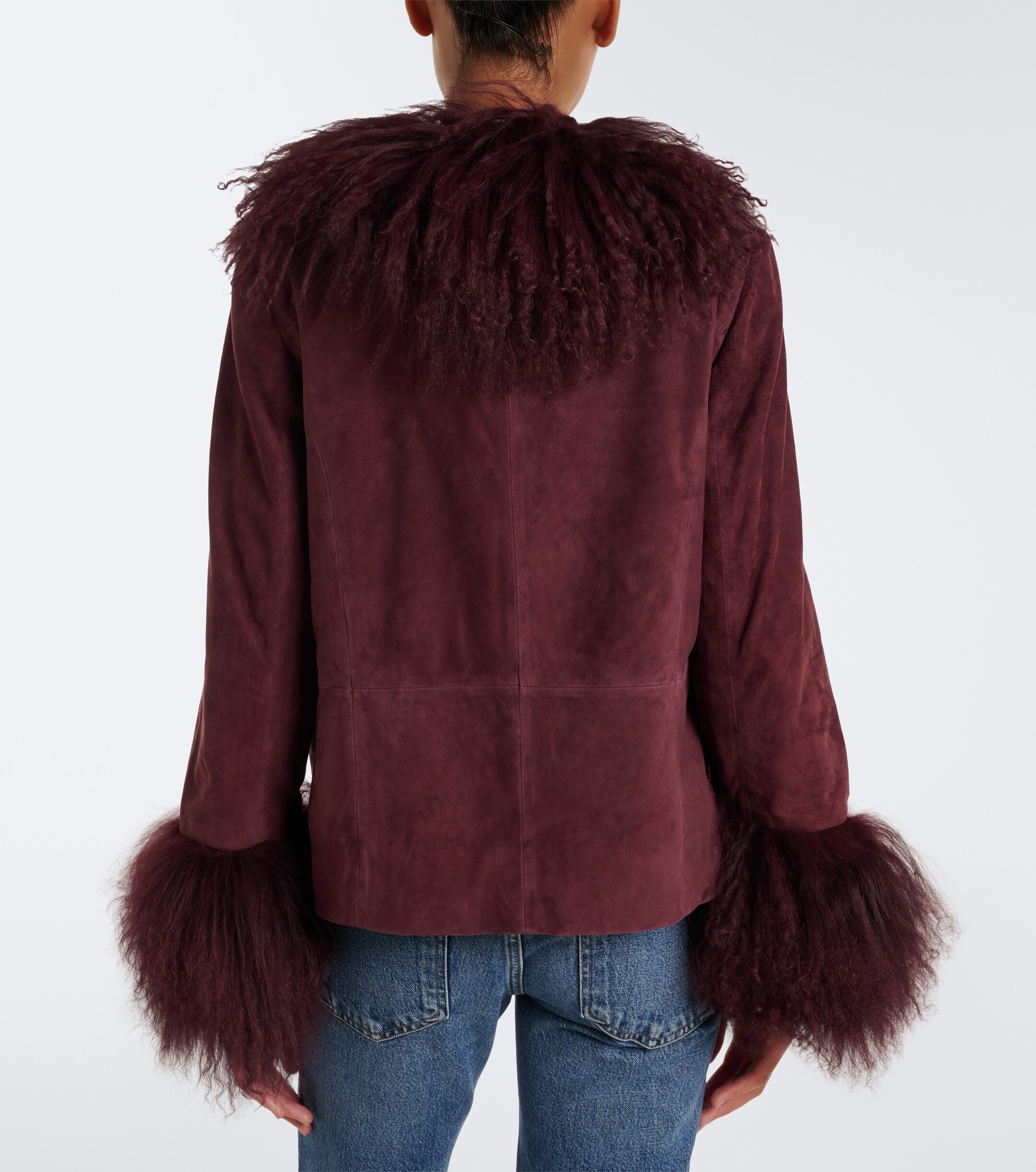 RIXO Rixo Sammy shearling-trimmed suede jacket