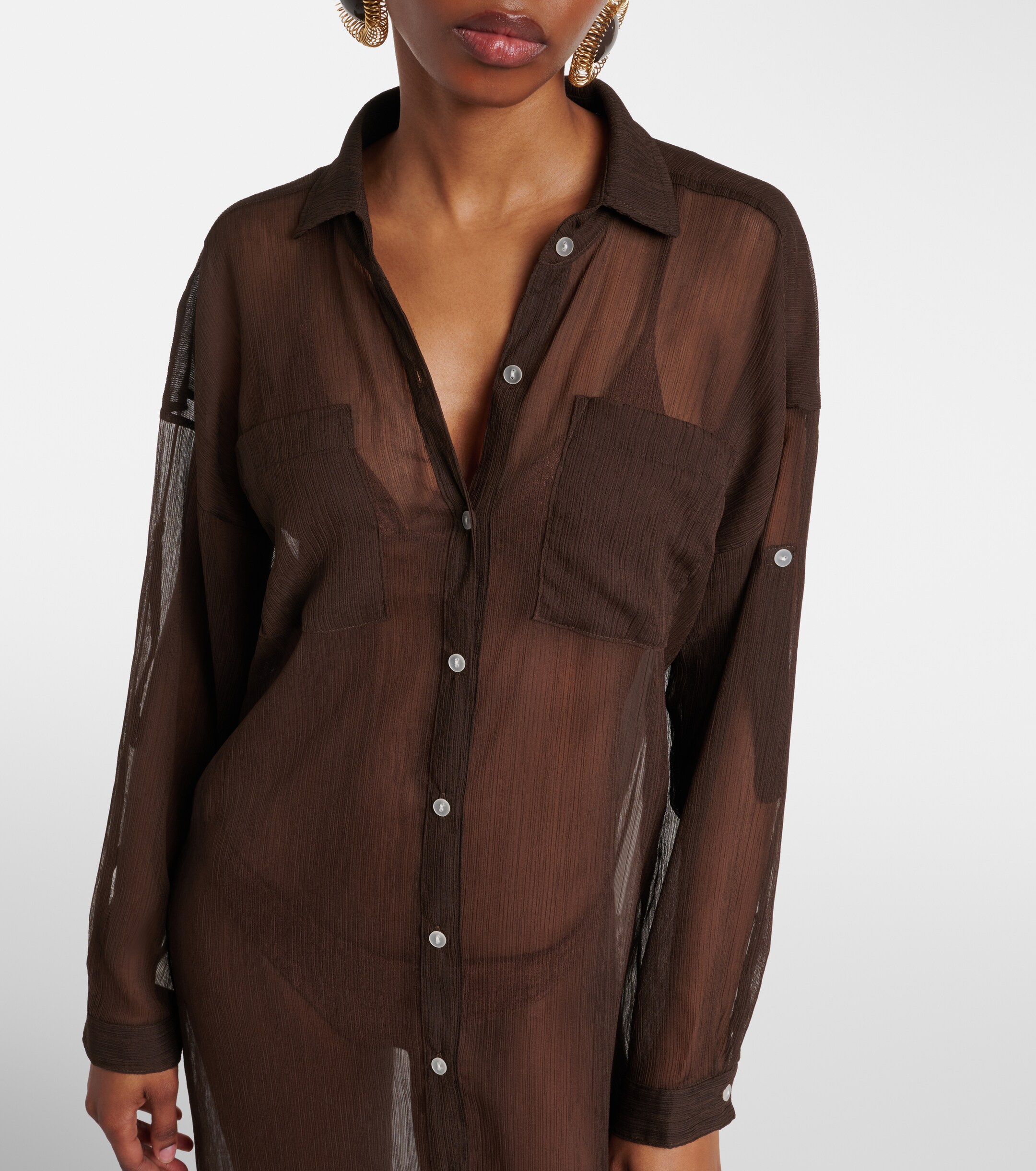Jade Swim Jade Swim Mika sheer shirt dress