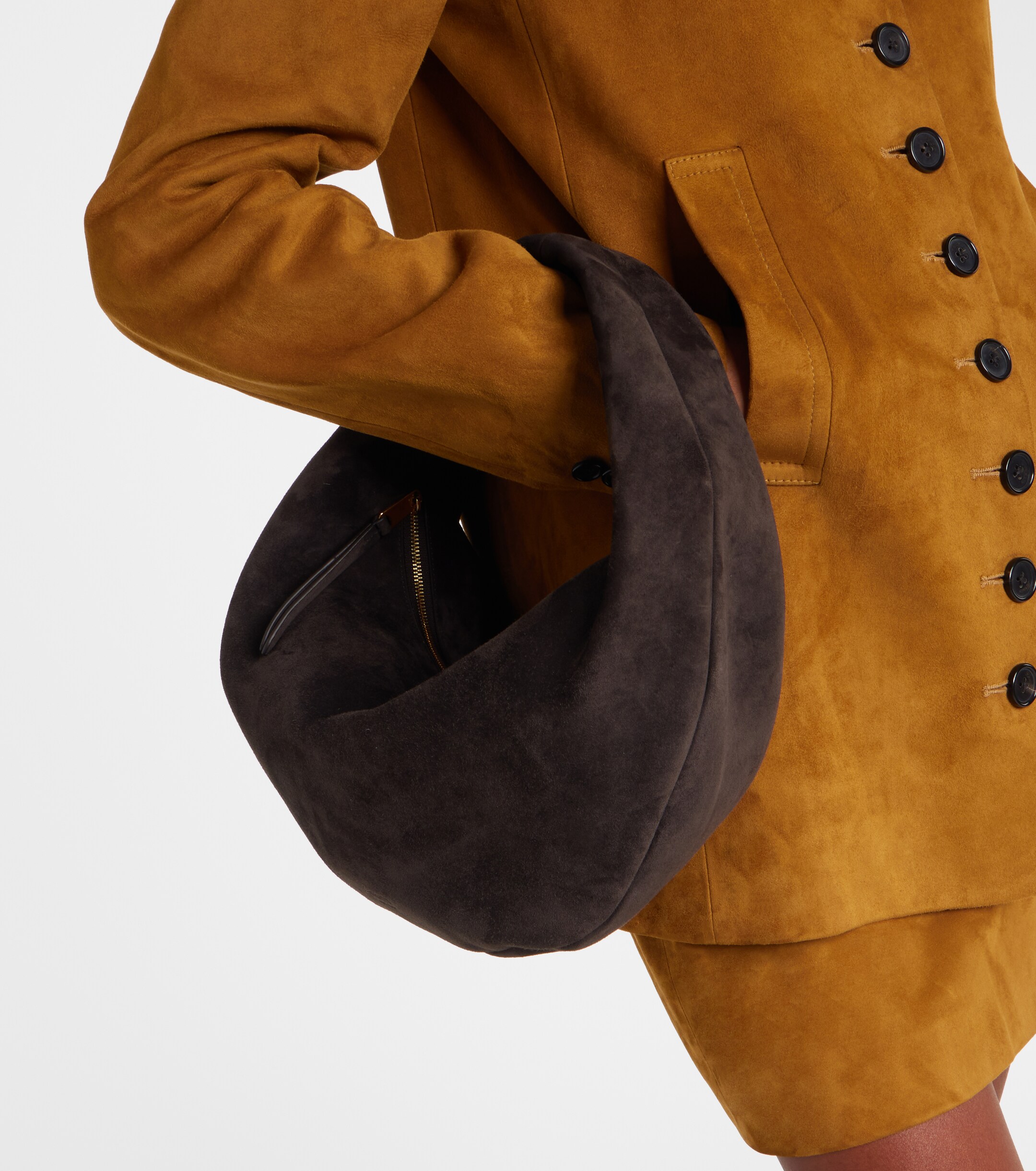 KHAITE Olivia Medium suede shoulder bag