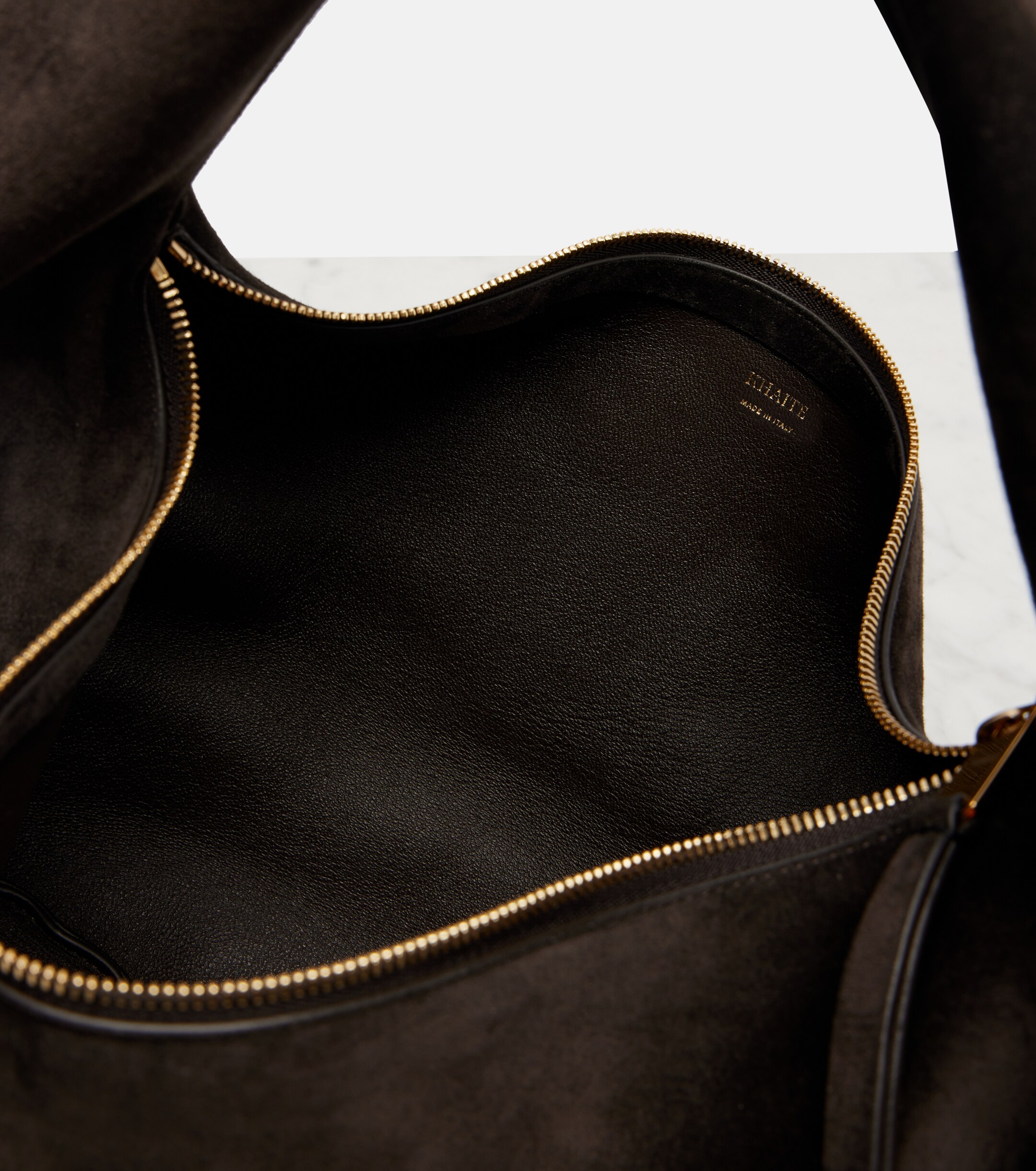 KHAITE Olivia Medium suede shoulder bag