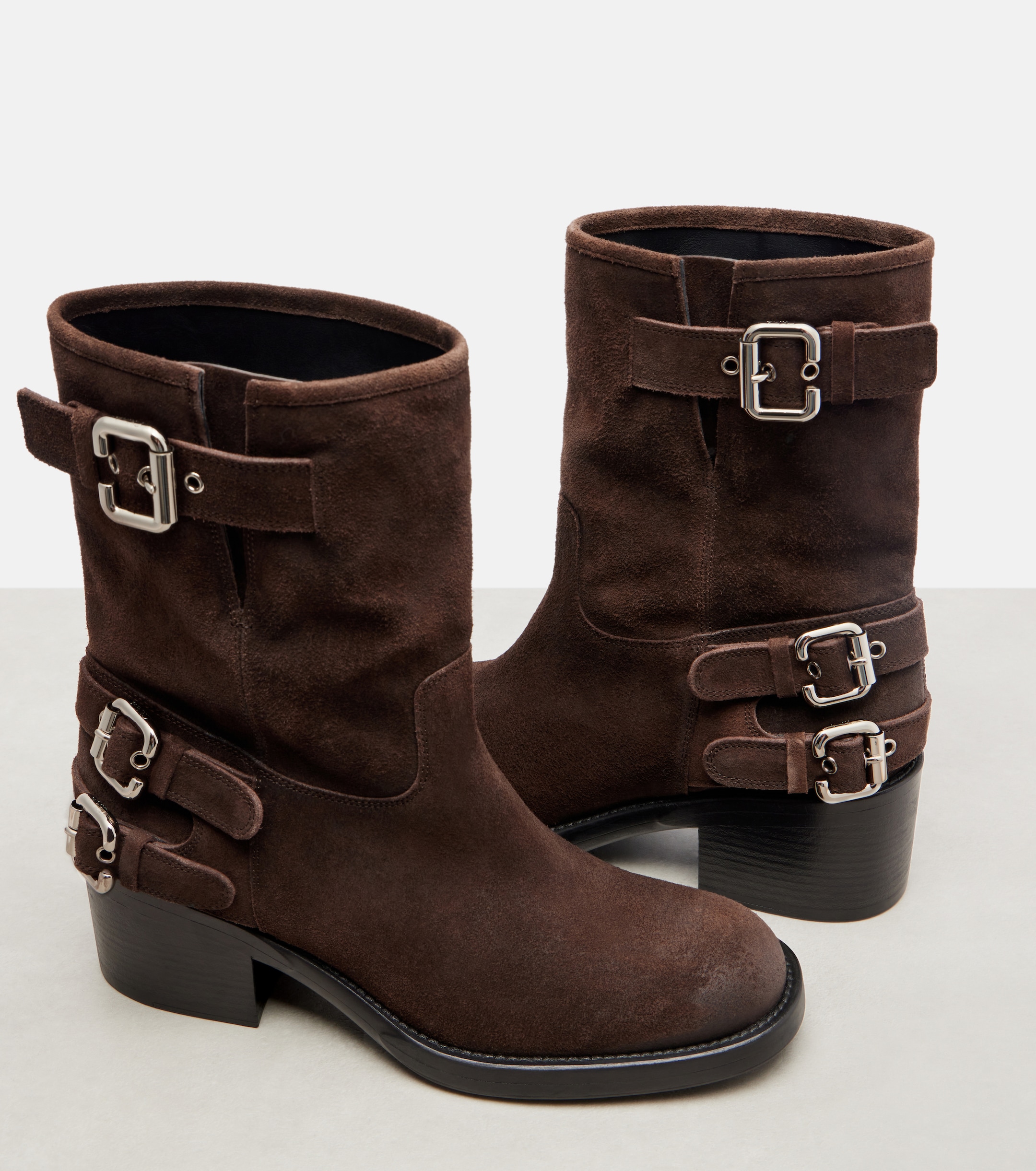 Brown Suede Biker Roxy Moto Boots Chloé Dakota 60 Suede Biker