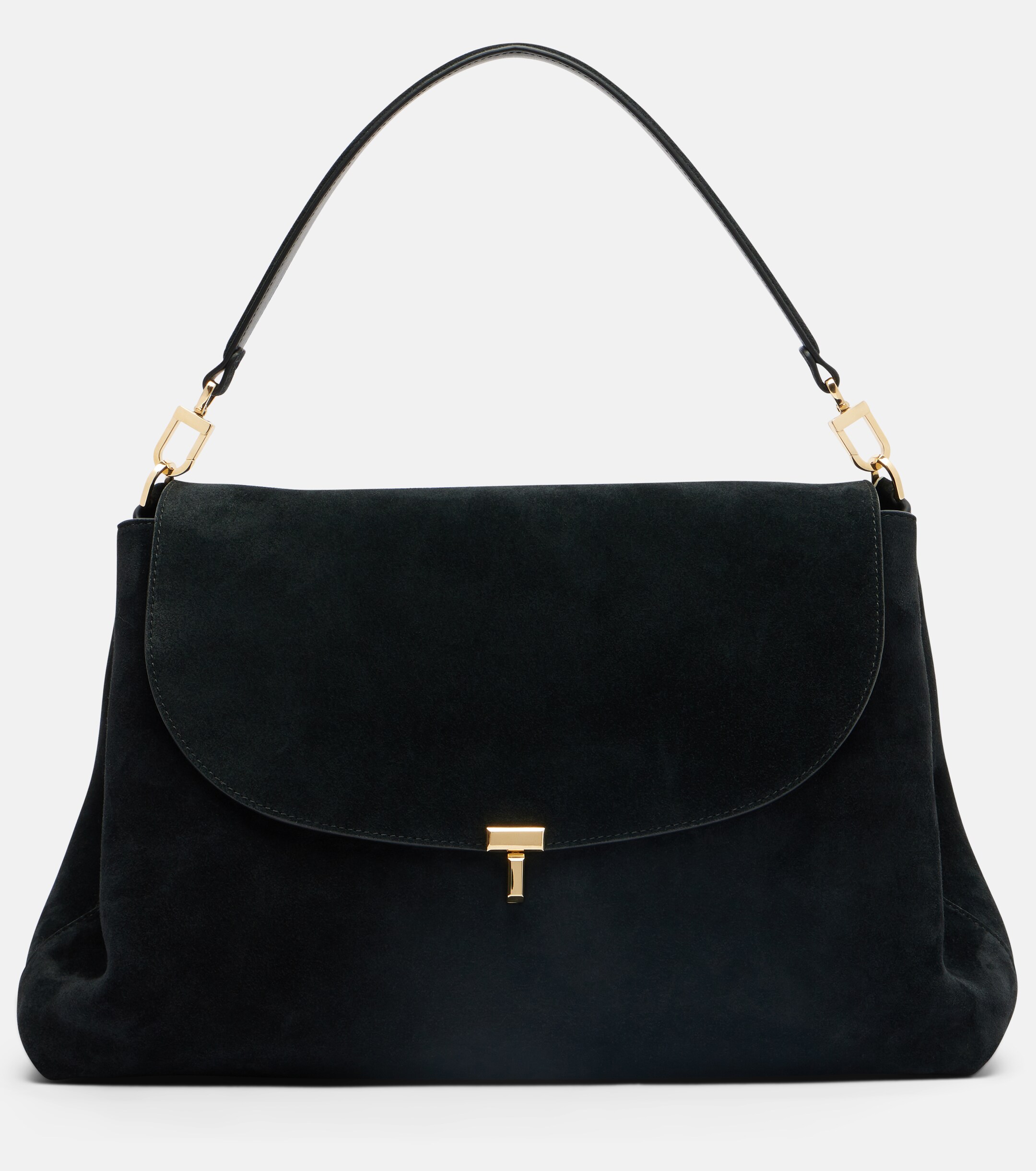 TOTEME T-Lock suede shoulder bag