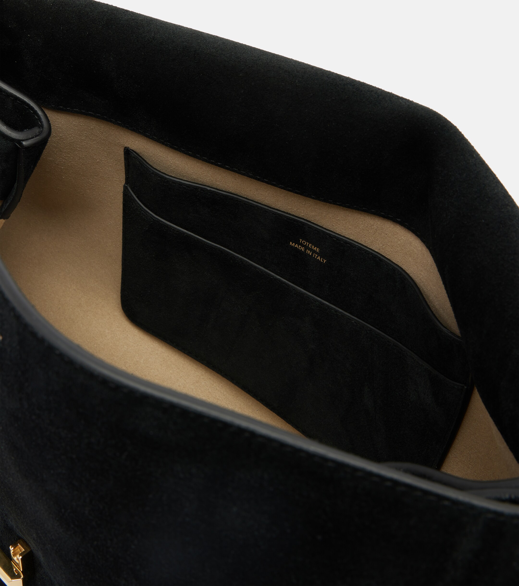 TOTEME T-Lock suede shoulder bag
