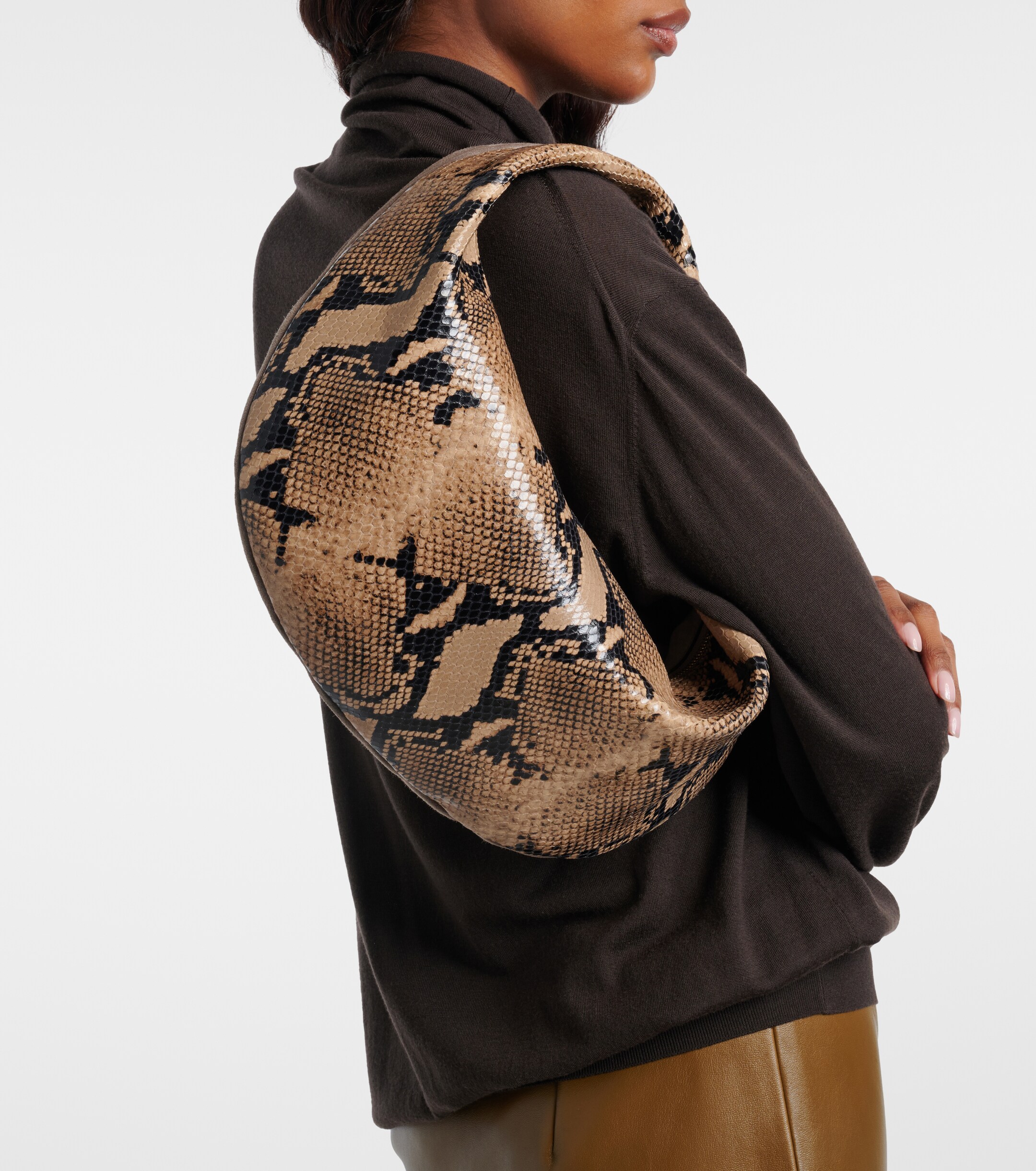 KHAITE Olivia Medium snake-effect leather tote bag