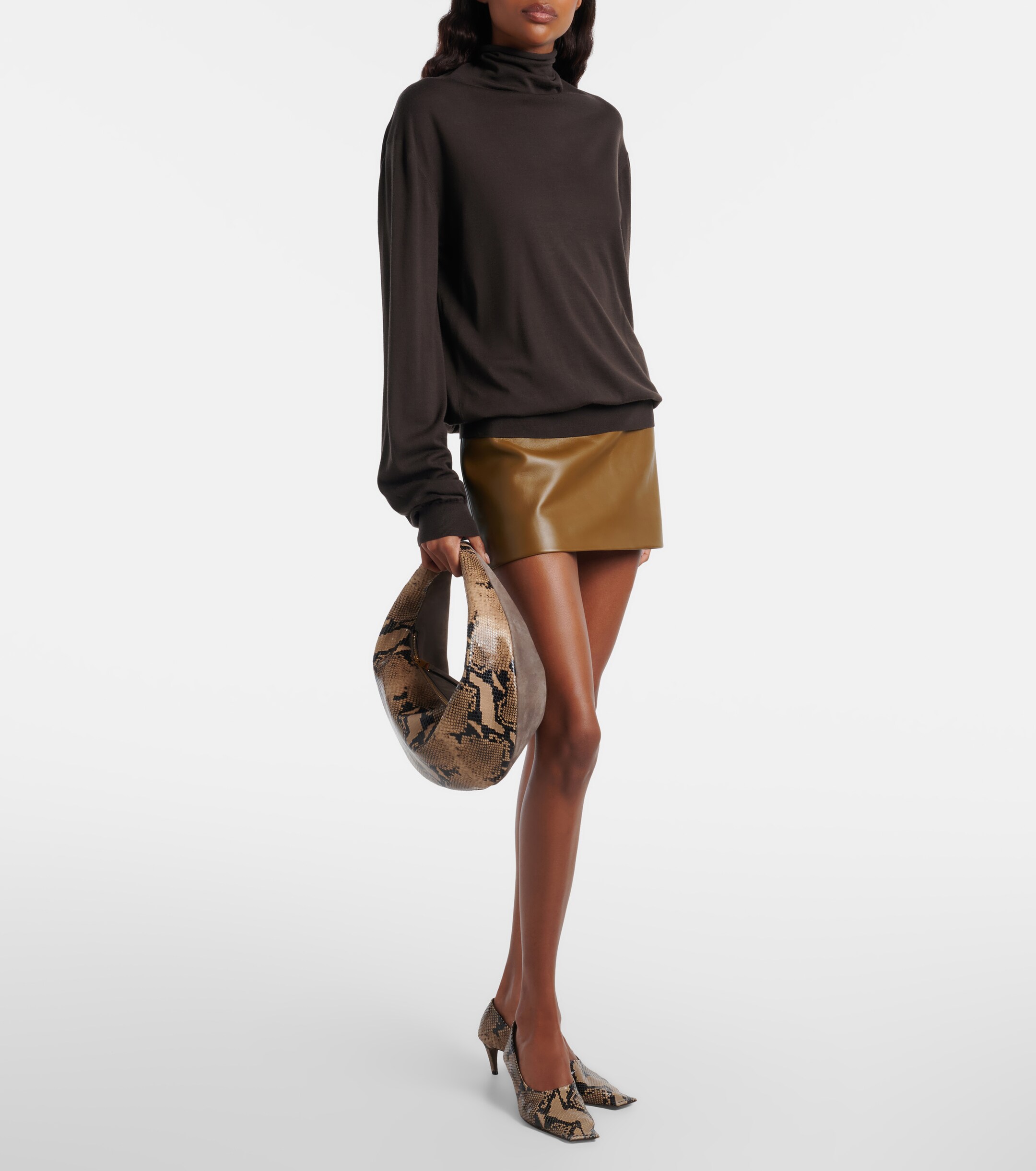 KHAITE Olivia Medium snake-effect leather tote bag
