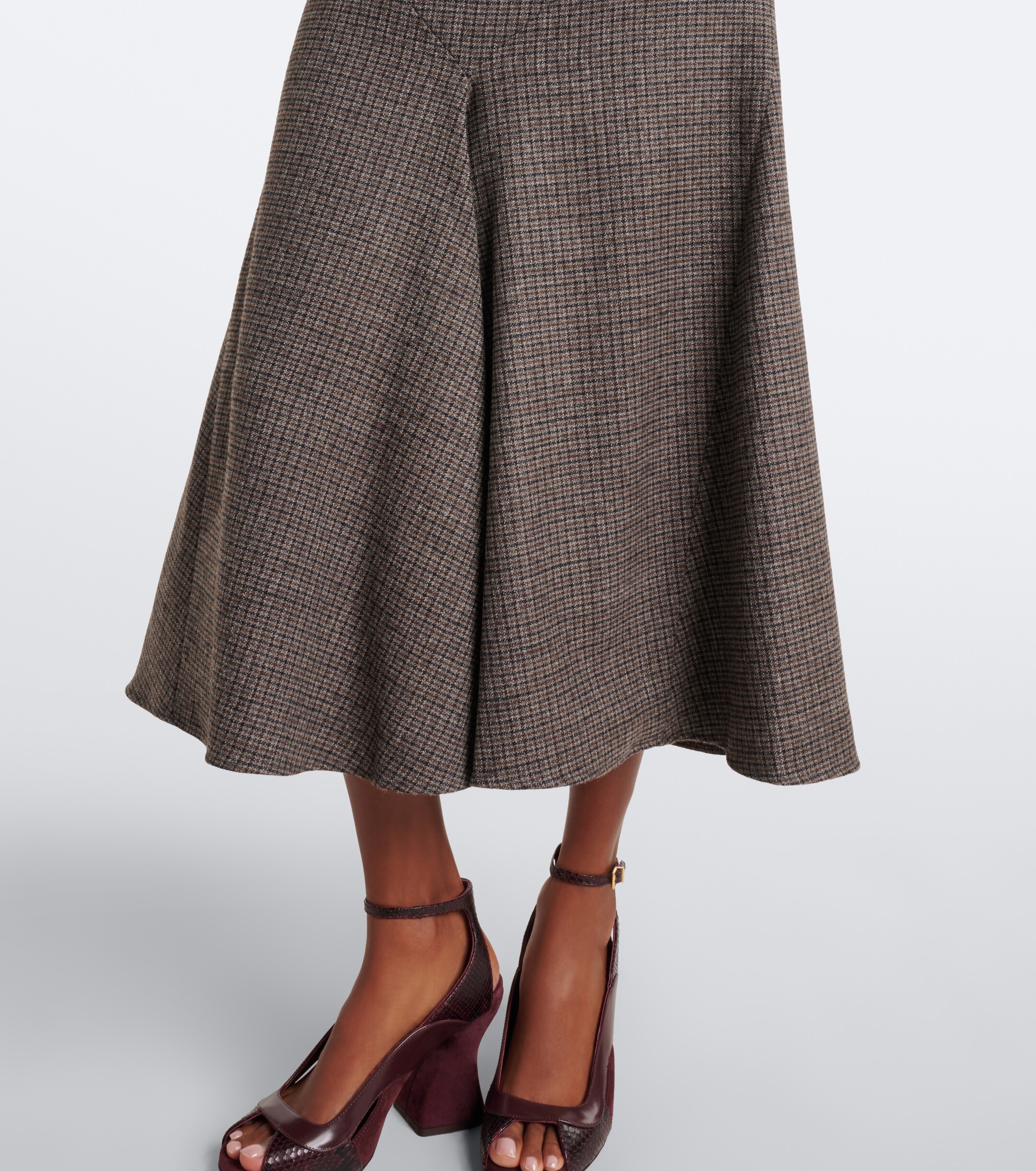 Etro Etro Checked wool midi skirt