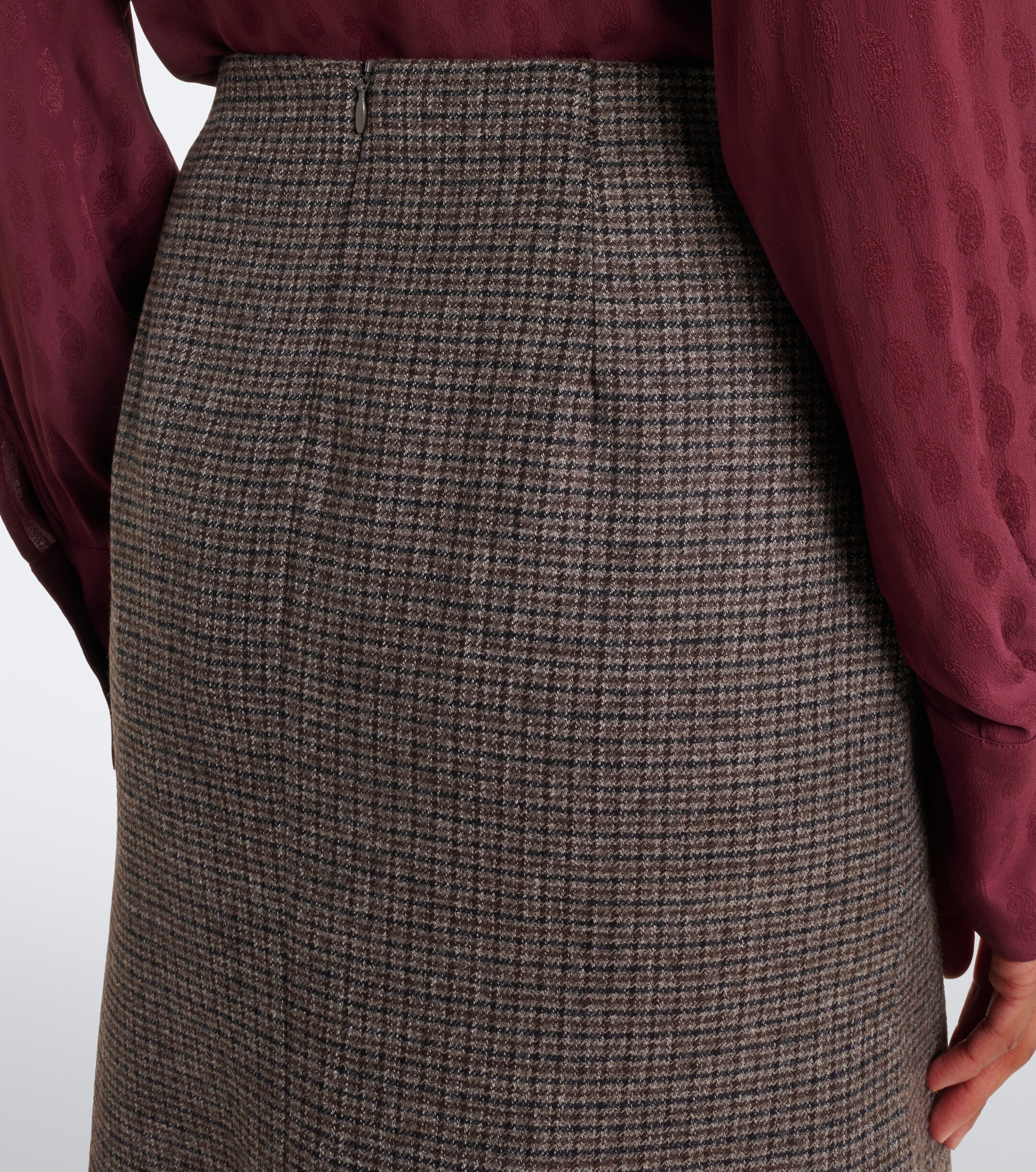 Etro Etro Checked wool midi skirt