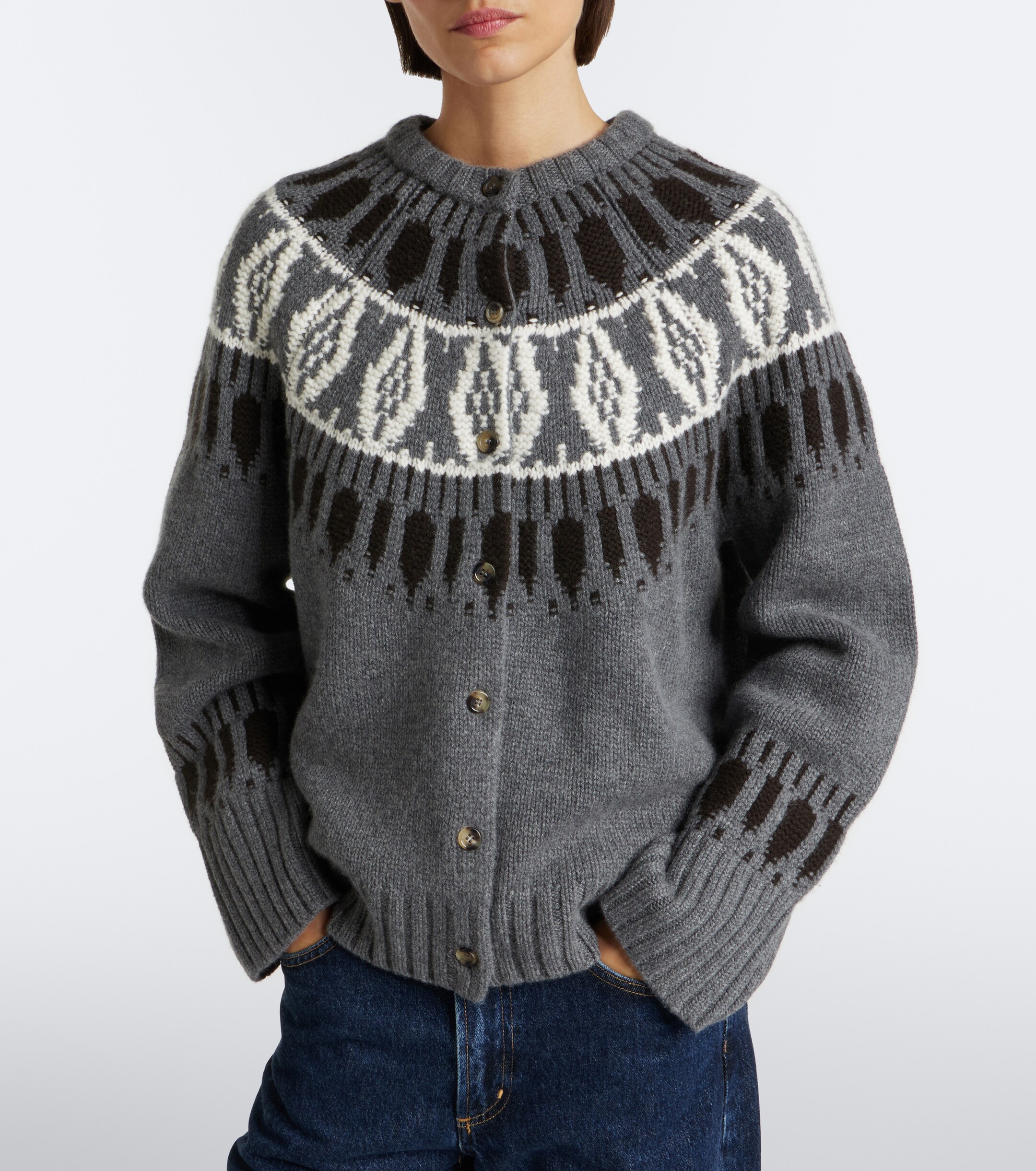 arch4 Arch4 Fair Isle cashmere cardigan