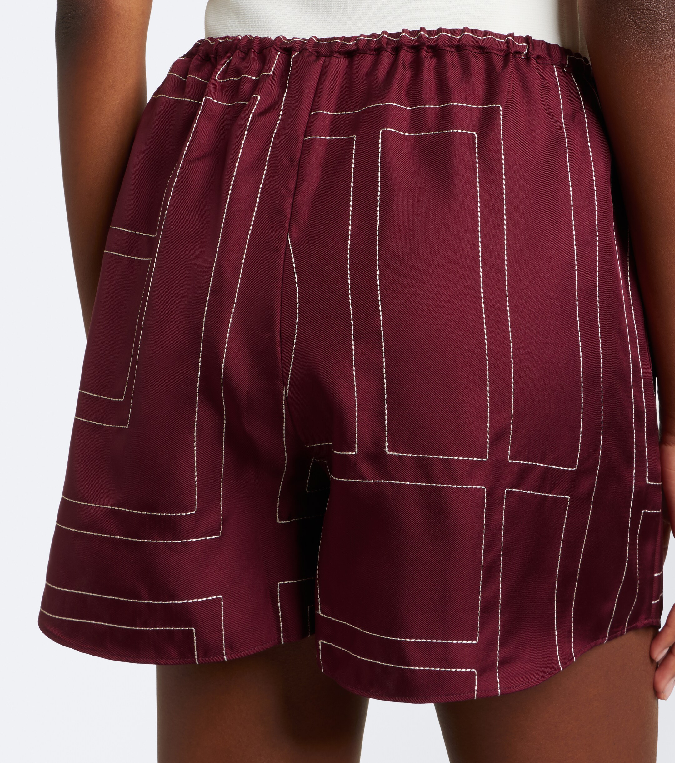 TOTEME Toteme Monogram silk twill shorts