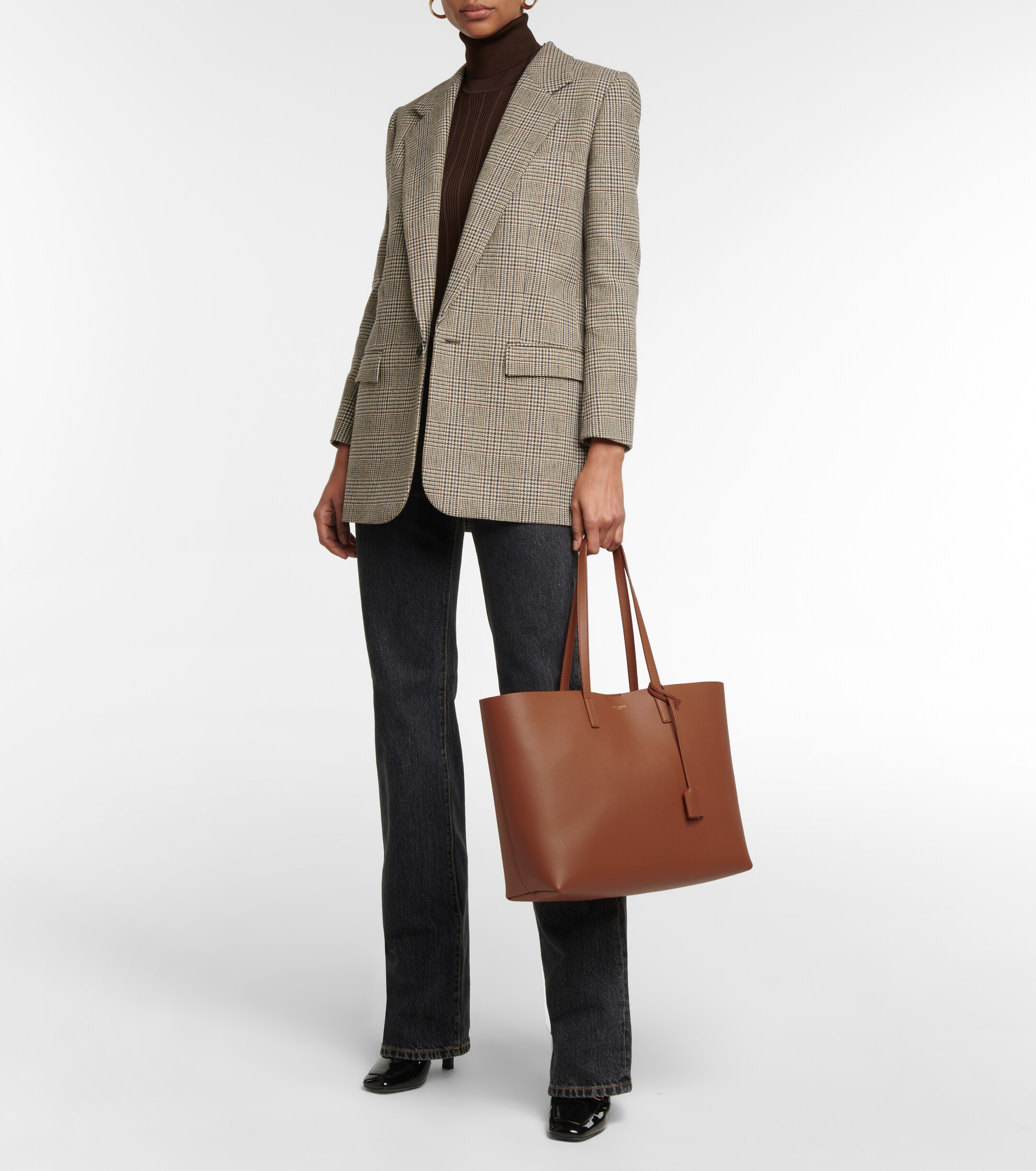 Saint Laurent Shopping E/W leather tote bag