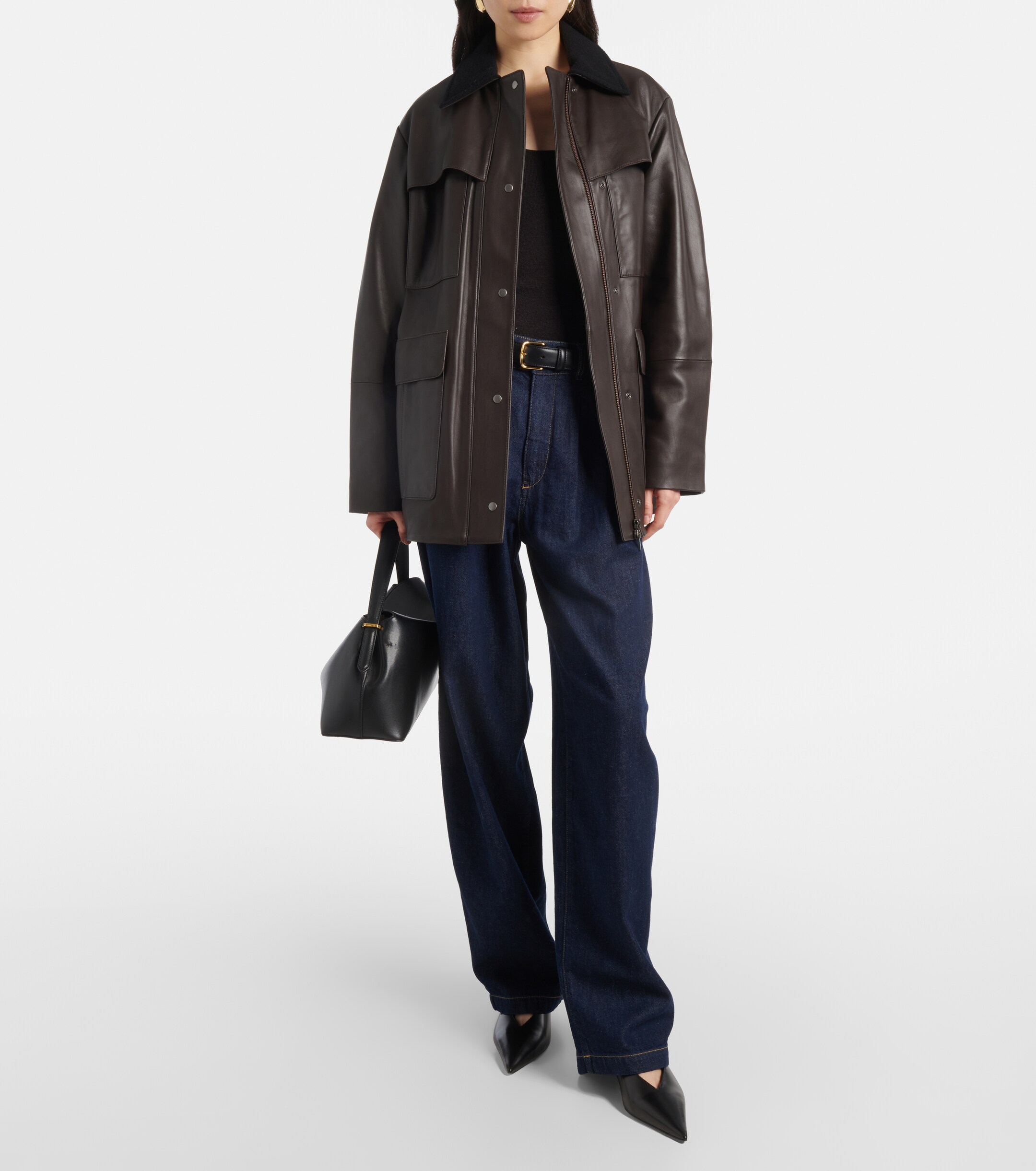 FRAME Tapered high-rise barrel-leg jeans