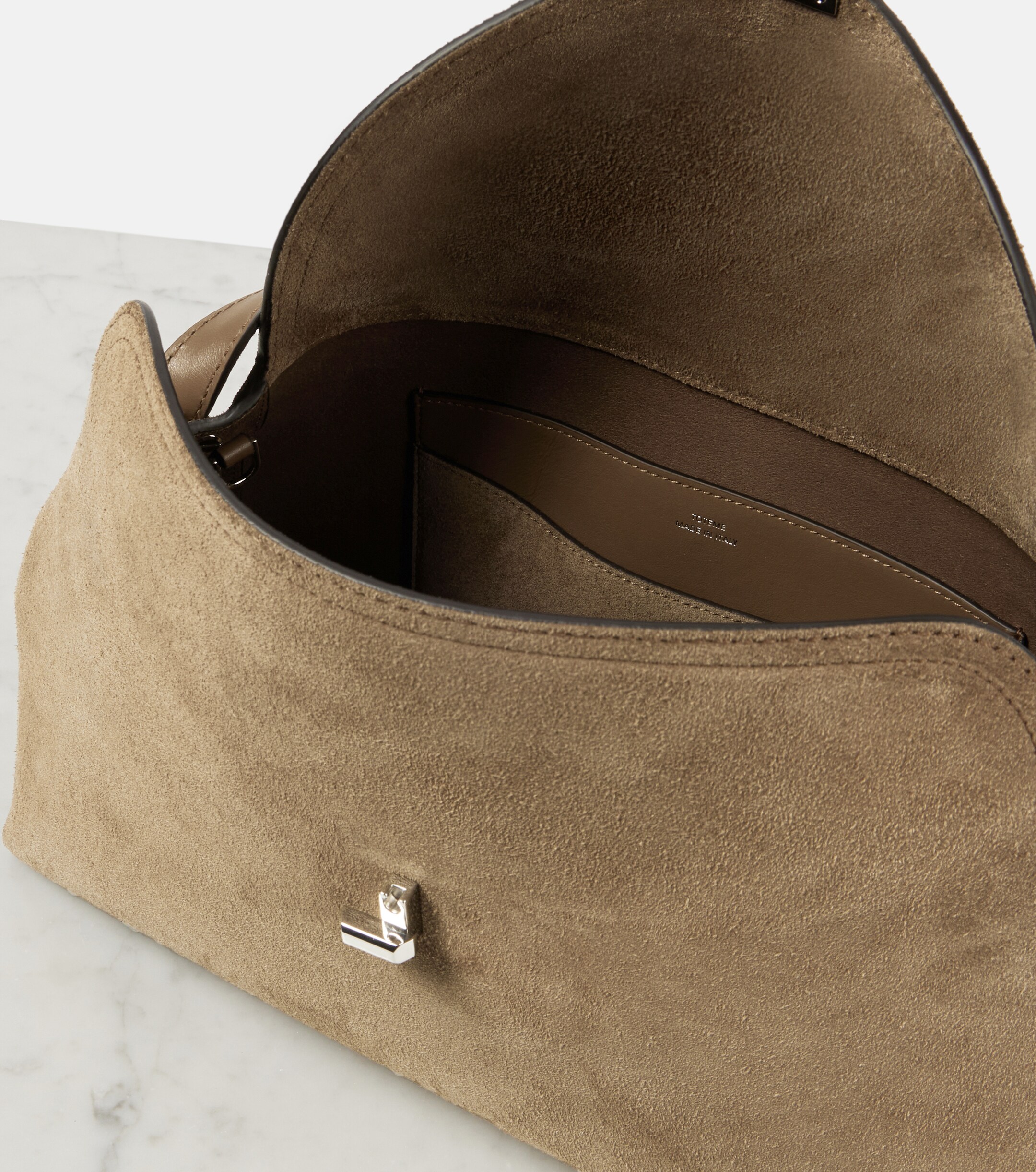TOTEME T-Lock suede tote bag