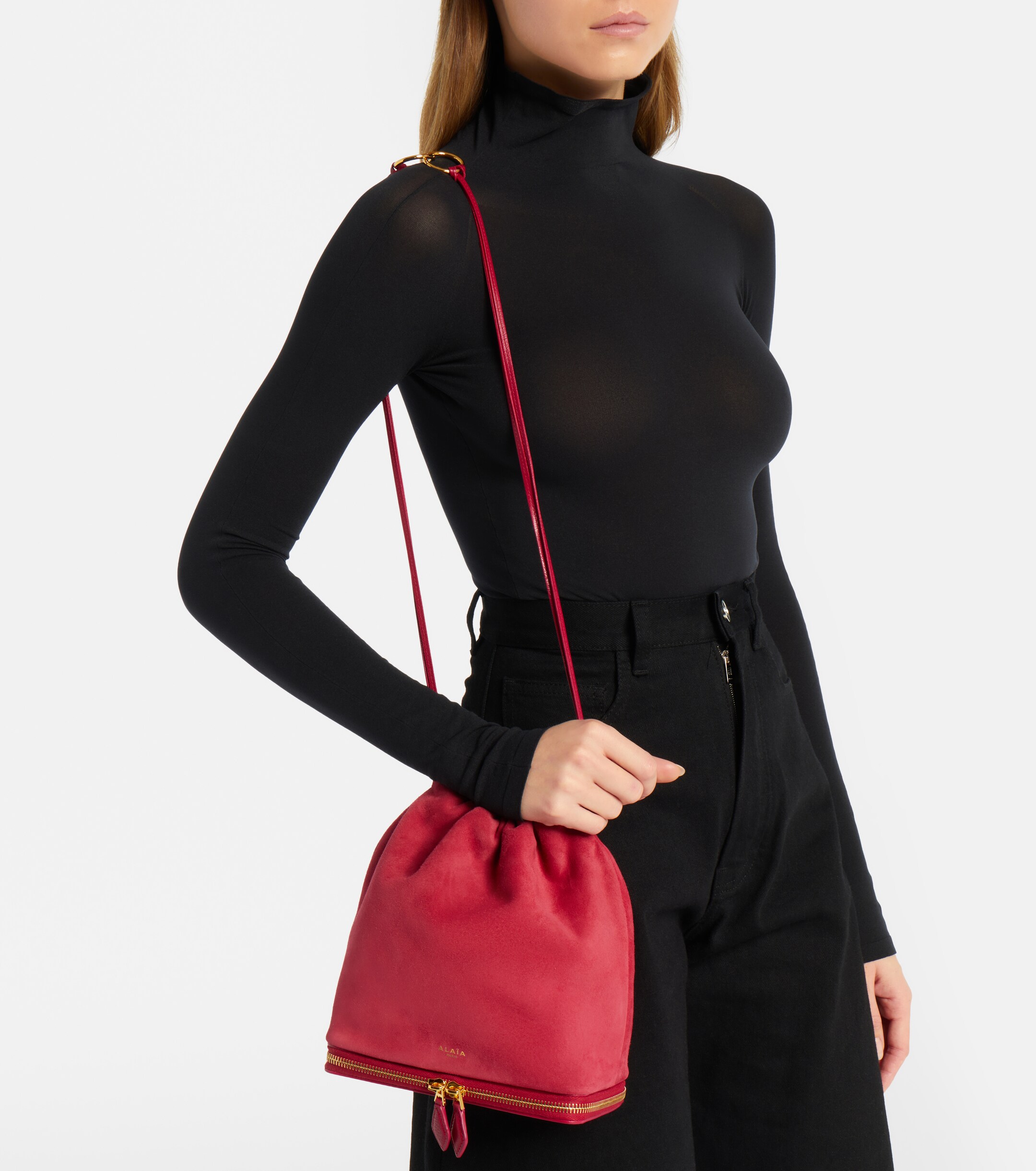 Alaïa Le Pochon suede bucket bag
