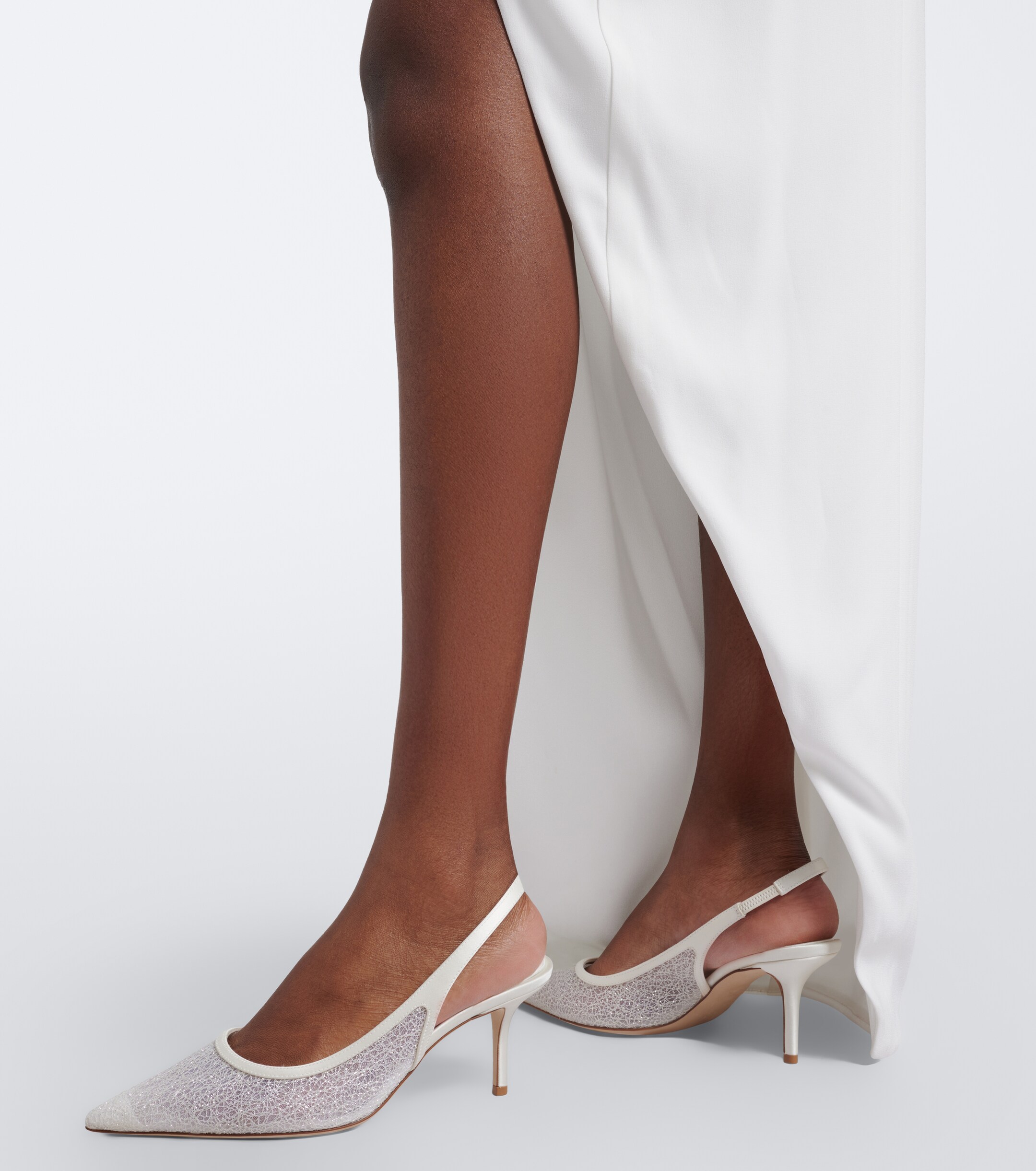 JIMMY CHOO Jimmy Choo Bridal Love glitter slingback pumps