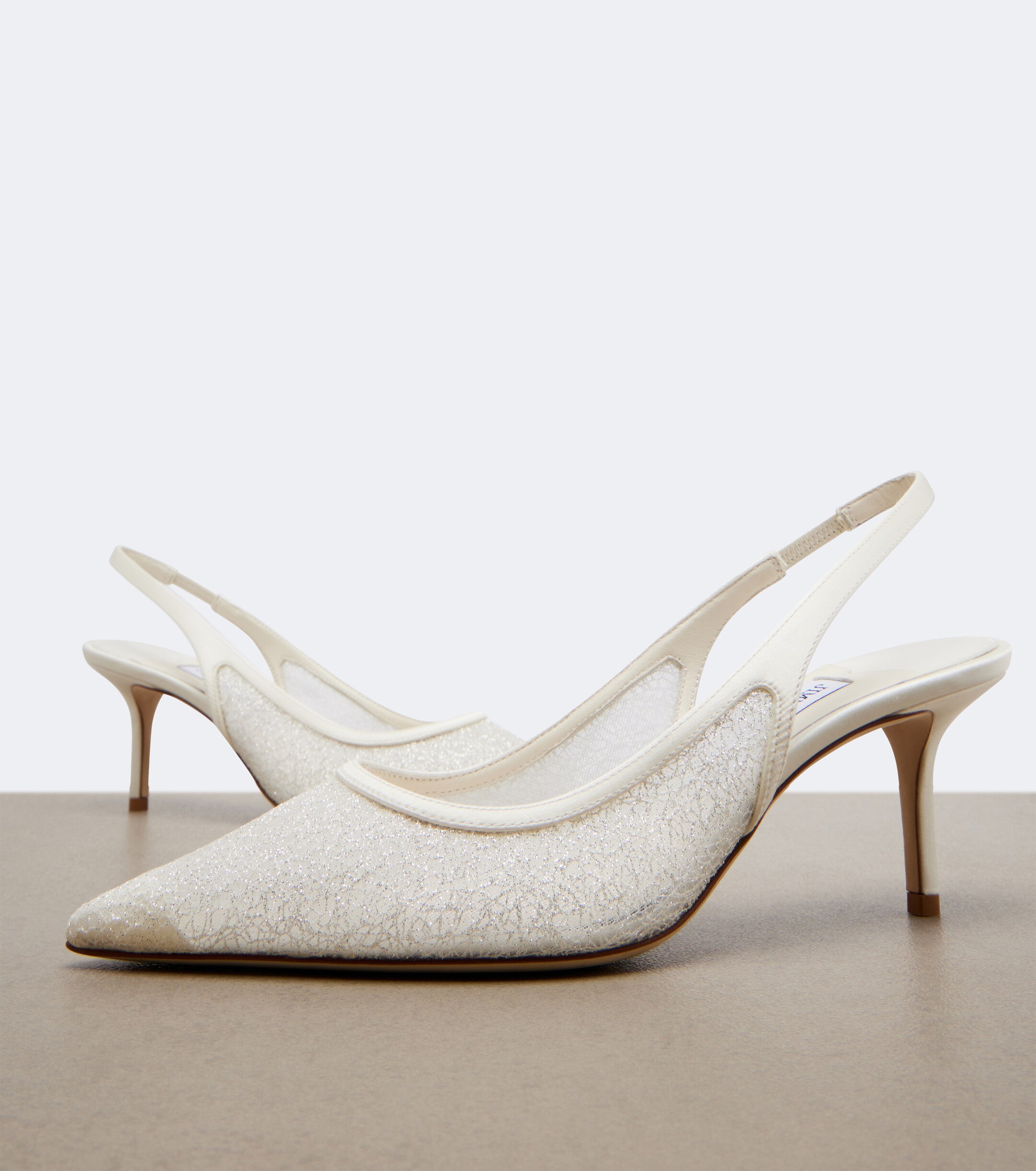 JIMMY CHOO Jimmy Choo Bridal Love glitter slingback pumps